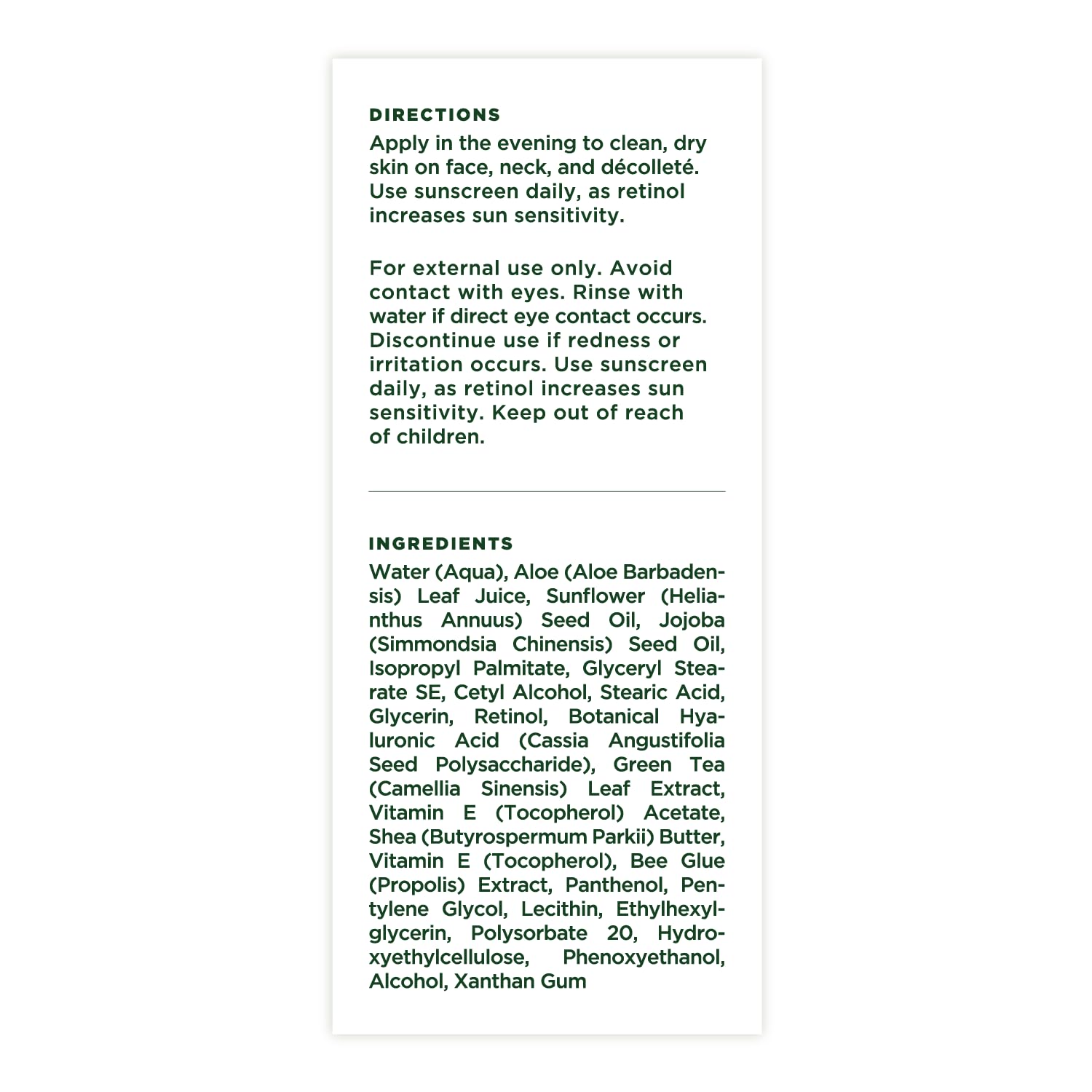 TREE OF LIFE BEAUTY Retinol Crema facial hidratante – Crema antienvejecimiento de fuerza clínica