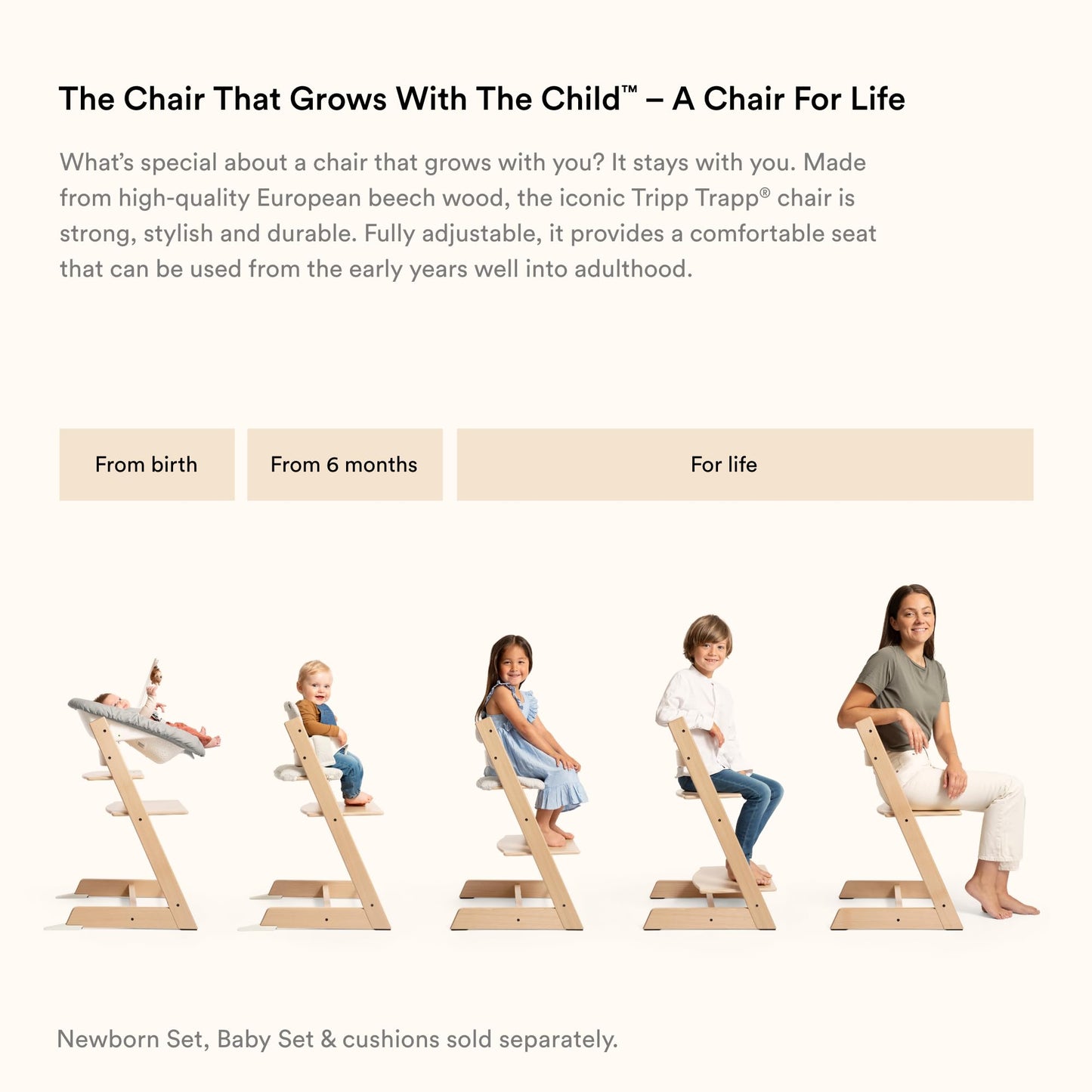 Silla Tripp Trapp de Stokke, Silla ajustable, evolutiva para recién nacidos, niños y adultos - Práctica, cómoda y ergonómica - Diseño atemporal (Terracota)