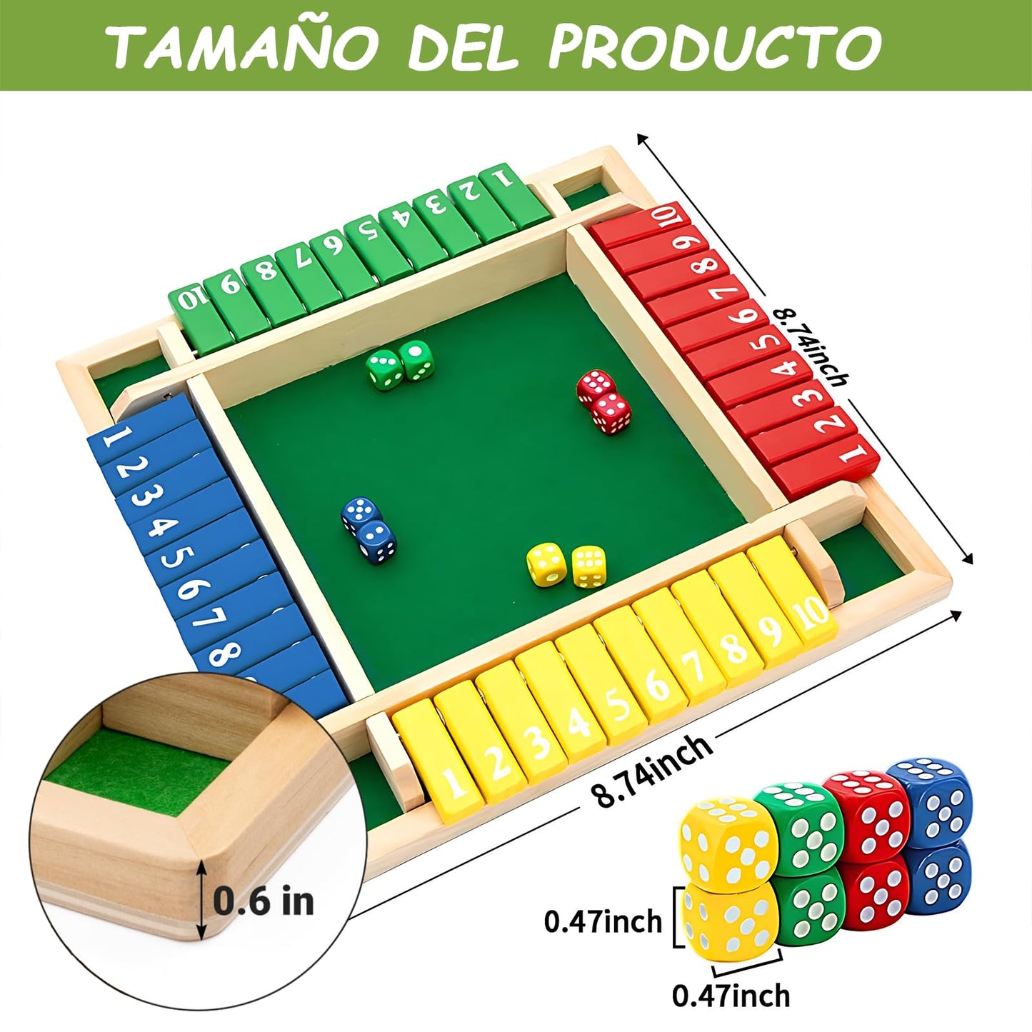 Juego de Mesa RAZYZOA Natural Clásico de Matemáticas para Adultos y Niños