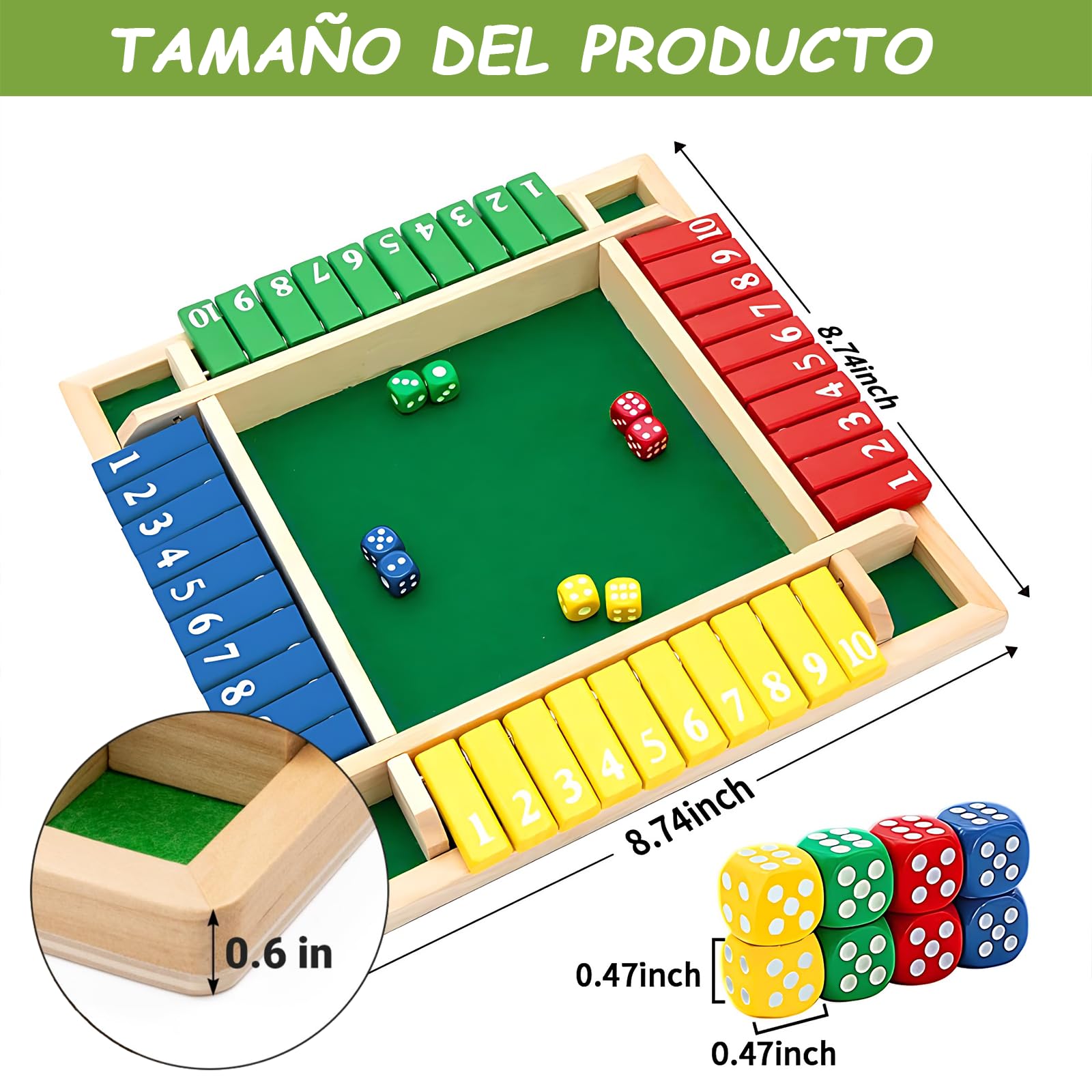 Juego de Mesa RAZYZOA Natural Clásico de Matemáticas para Adultos y Niños