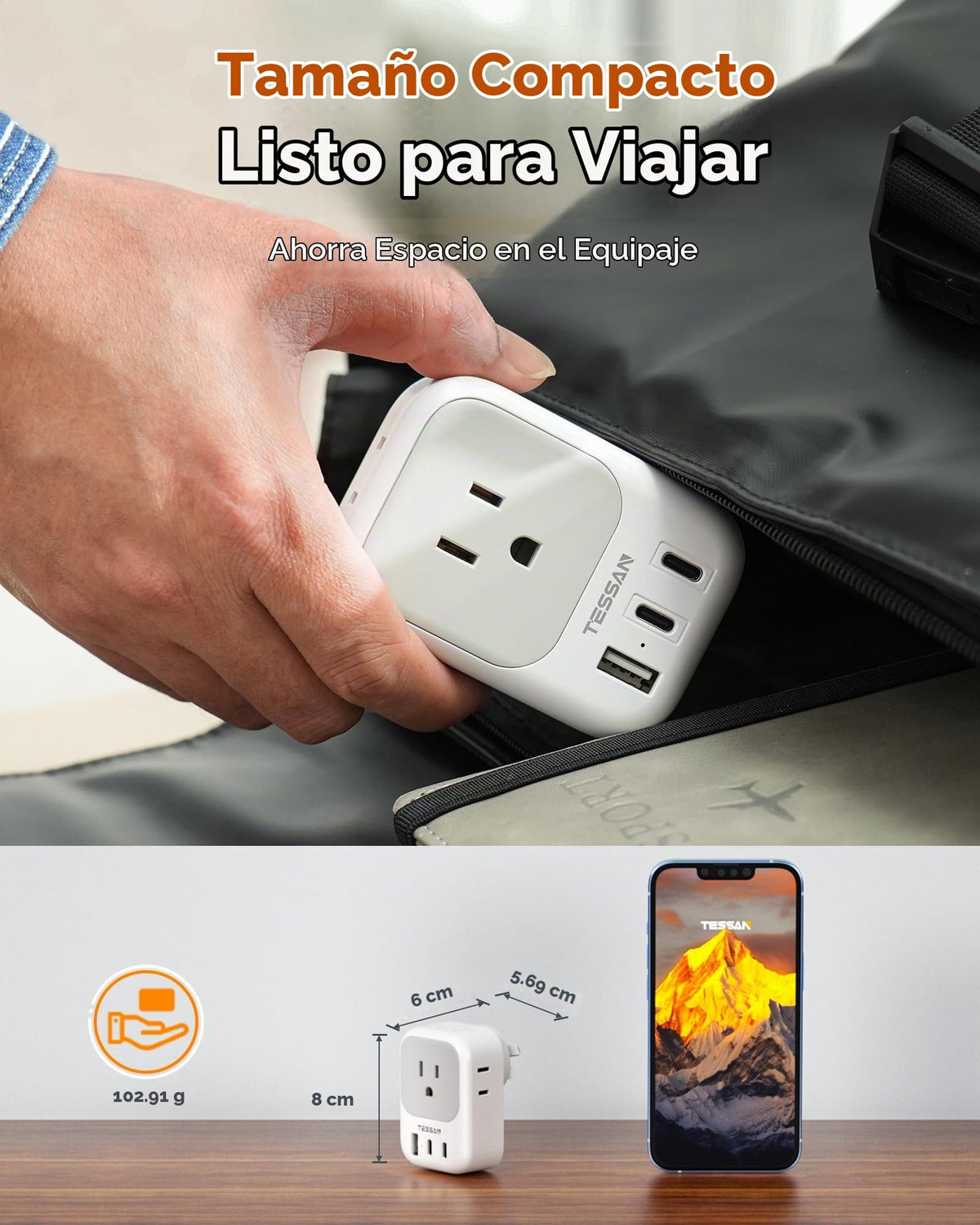 Adaptador de Viaje TESSAN Enchufe Australiano Corriente Argentina