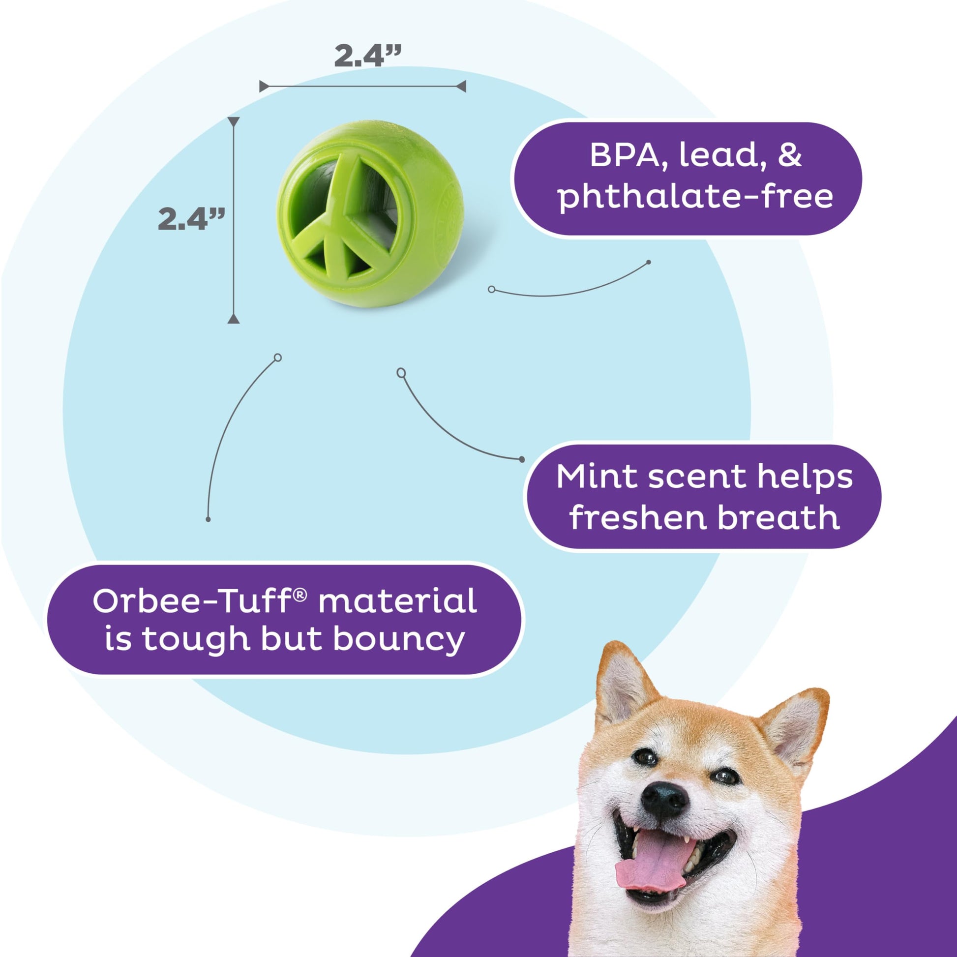 Juguete para Perros Planet Dog Orbee-Tuff Nooks Verde OS