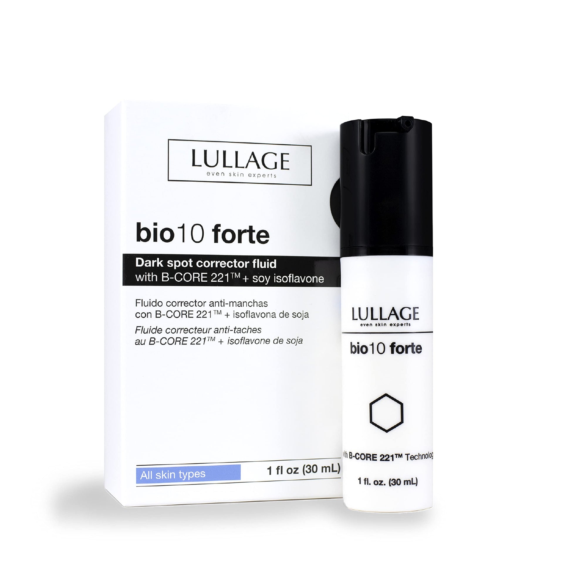 LULLAGE, Bio 10 Forte, Crema Antimanchas Intensiva para Todo Tipo de Pieles, Despigmentante Facial, Tratamiento para Manchas Oscuras en el Rostro, 30 ml