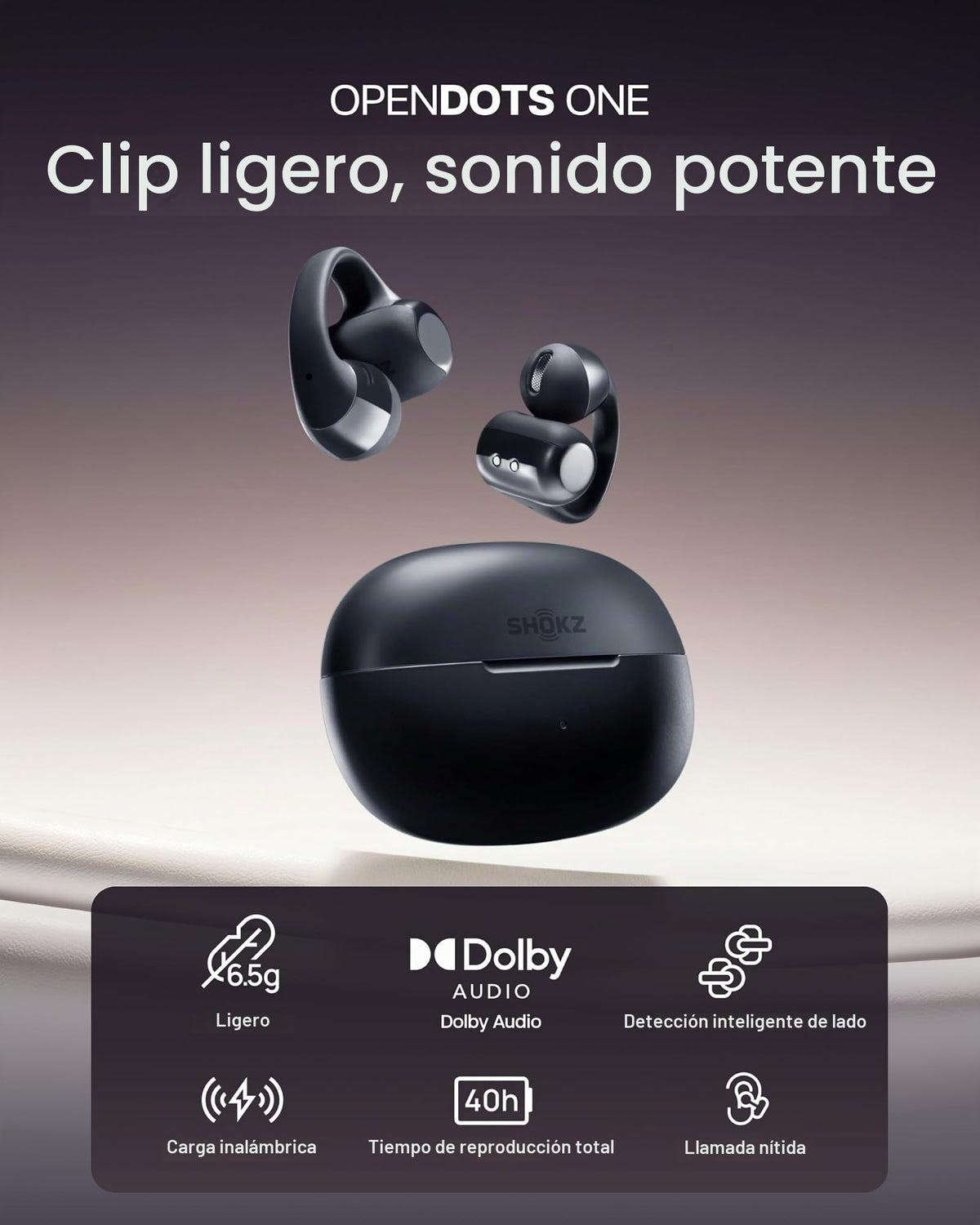 Auriculares Inalámbricos SHOKZ Negro con Micrófono y Carga Rápida Resistente al Agua Reacondicionado