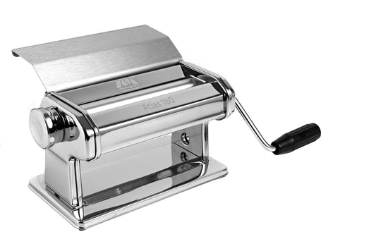 MARCATO Made in Italy Atlas 180 Slide Manual Pasta Machine, Acero chapado en cromo. Bueno para decoración de pasta, pan y tartas