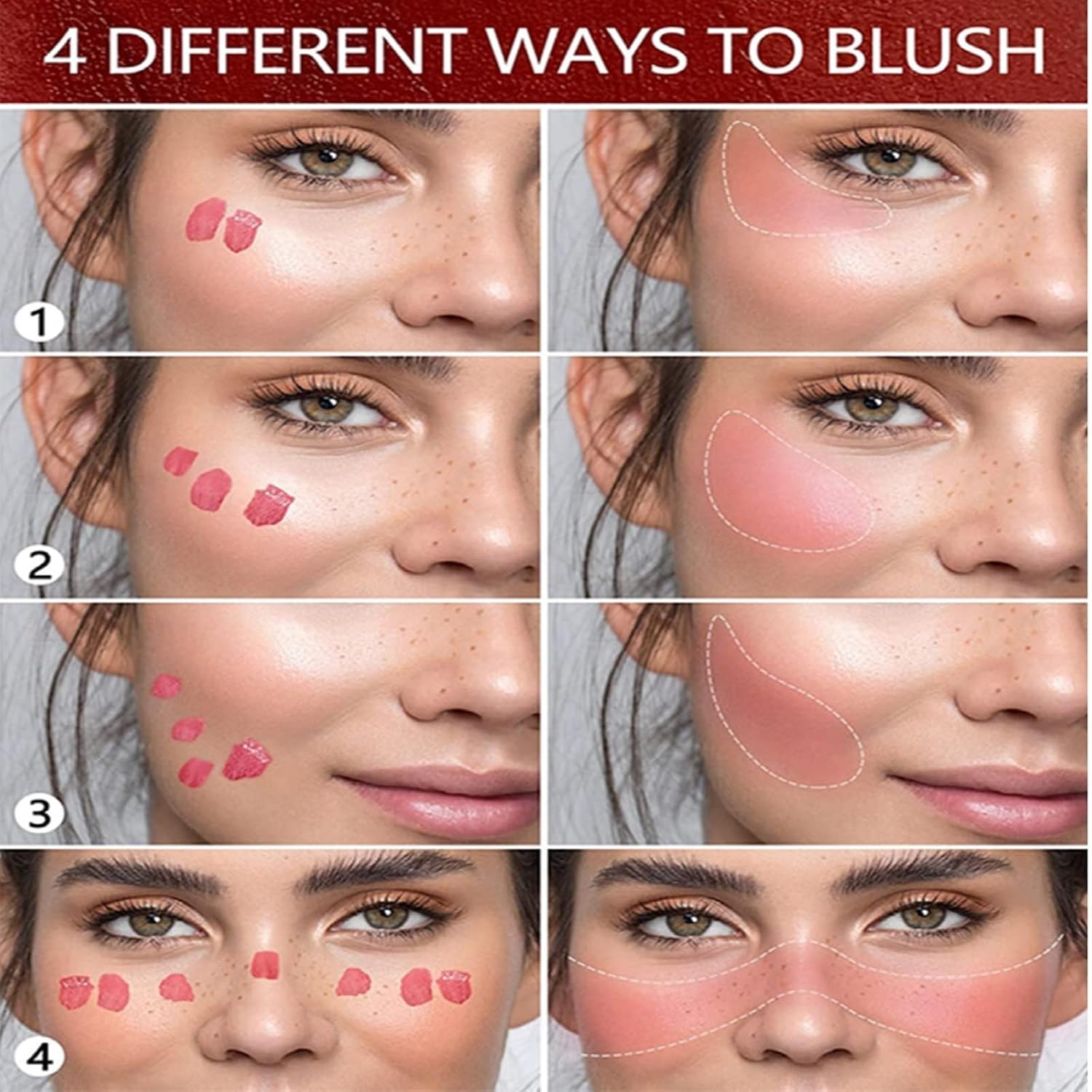 Rubor En Crema, Rubor en Barra Maquillaje Rubor Blush En Duradero, Rubor Súper Sedoso Natural, Blush De Makeup Para Maquillaje Mujer Niña, Rubor Facial Hidratante Para Mejillas