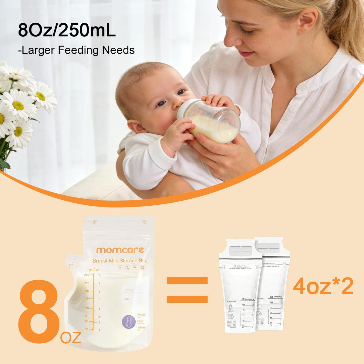 Momcare - Bolsa de almacenamiento de leche materna con sensor de