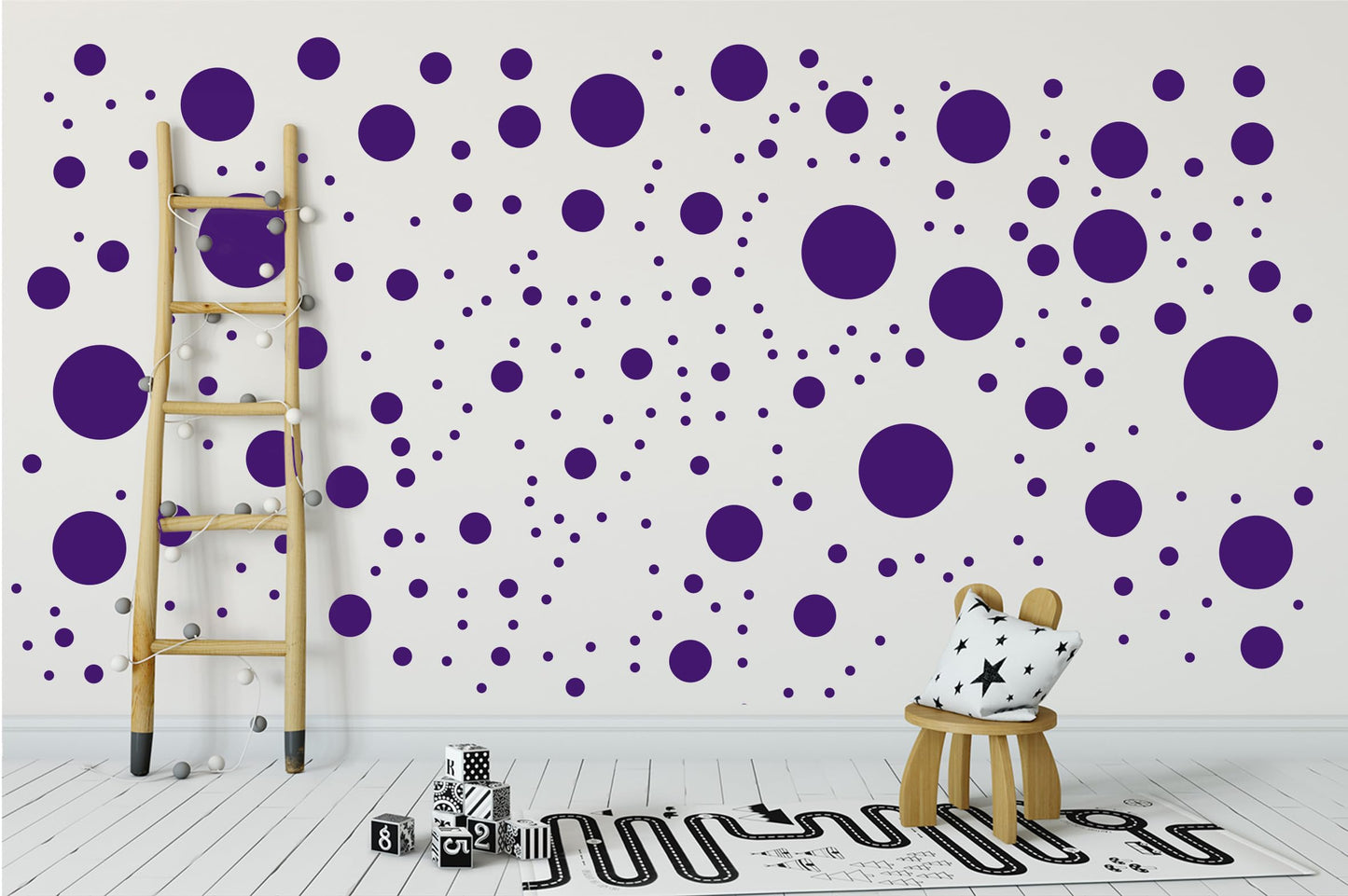 StickerDeen más de 500 calcomanías surtidas de lunares circulares para pared para recámara de niños, sala de estar, aula, cuarto de juegos. Adhesivos de vinilo removibles para pared, calcomanías de