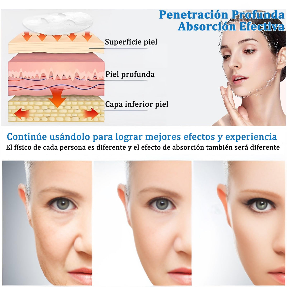 UEBSDVA 16 Piezas Collagen Real deep Mask, Mascarilla de Biocolageno, Mascarillas de Colageno, Reduce los Poros, Mejora la Elasticidad, Las Arrugas y Hidratación profunda