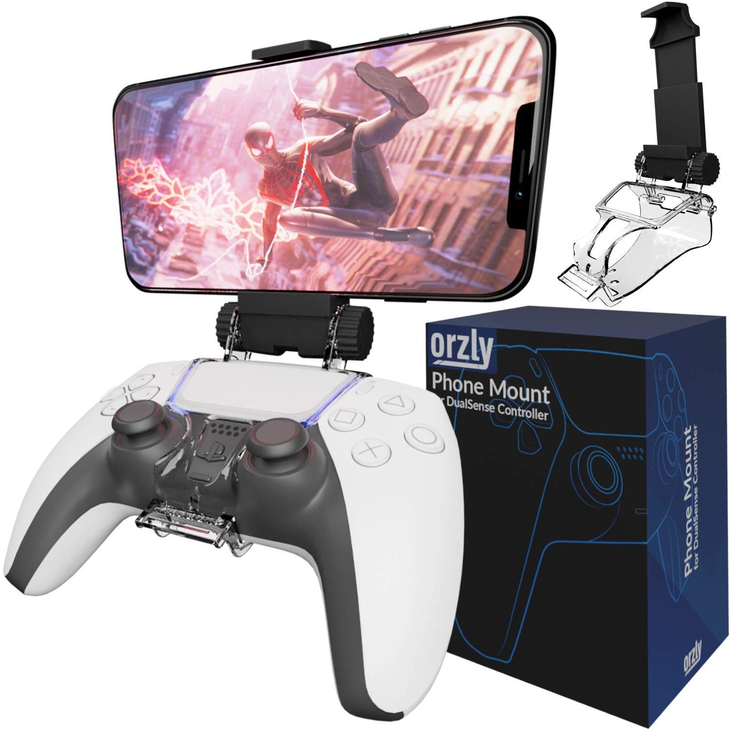 Soporte de Teléfono Ajustable Orzly PS5 para Juegos DualSense Blanco