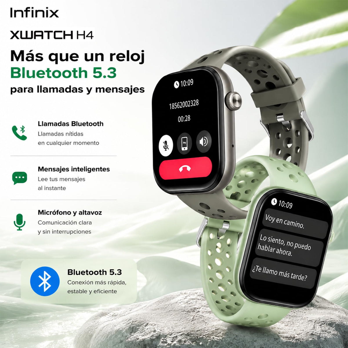 Smartwatch Infinix Xwatch H4 Gris con Llamadas Bluetooth 5.3 Pantalla LCD 2.04"