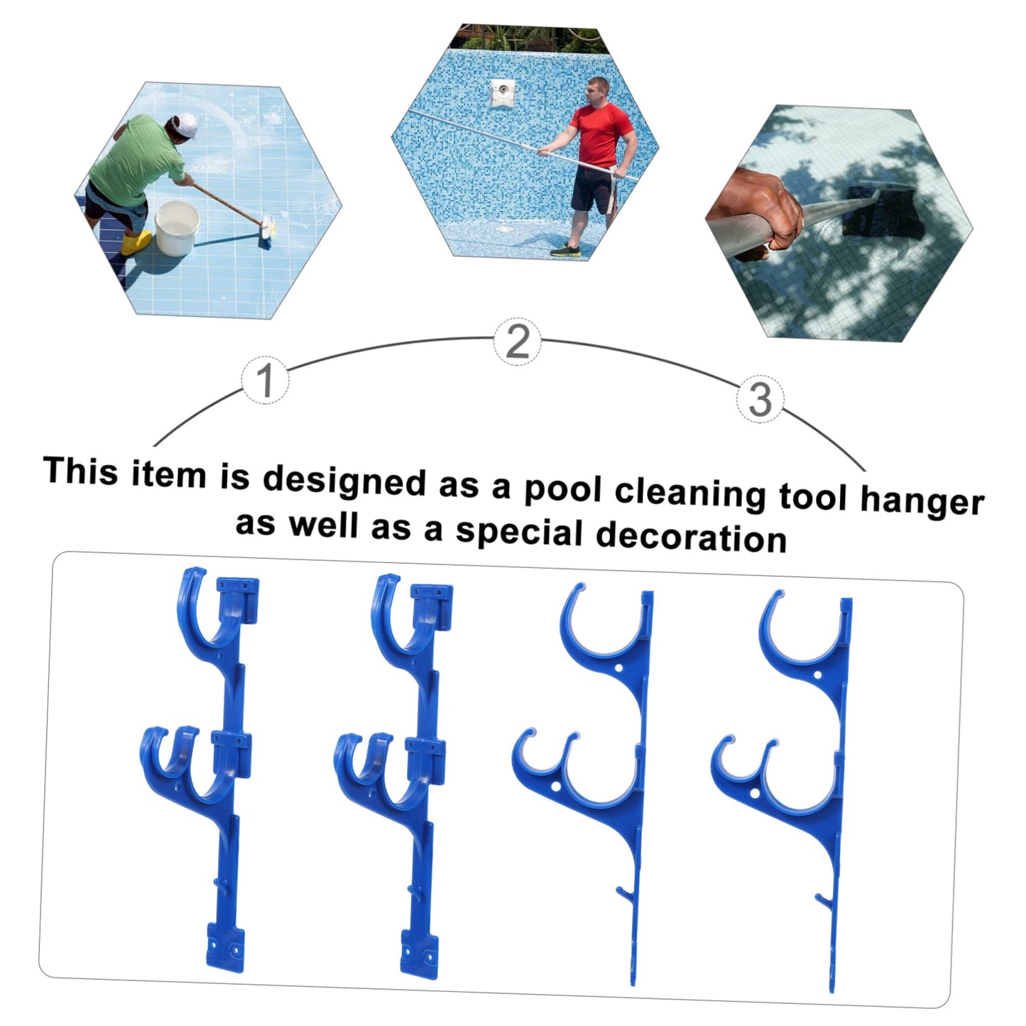 FONDOTIN 4piezas Varilla De Almacenamiento Plástica Para Limpieza De Alberca Accesorios Colgantes Y Organizador Para Herramientas De Piscina Material Duradero Y Ecológico