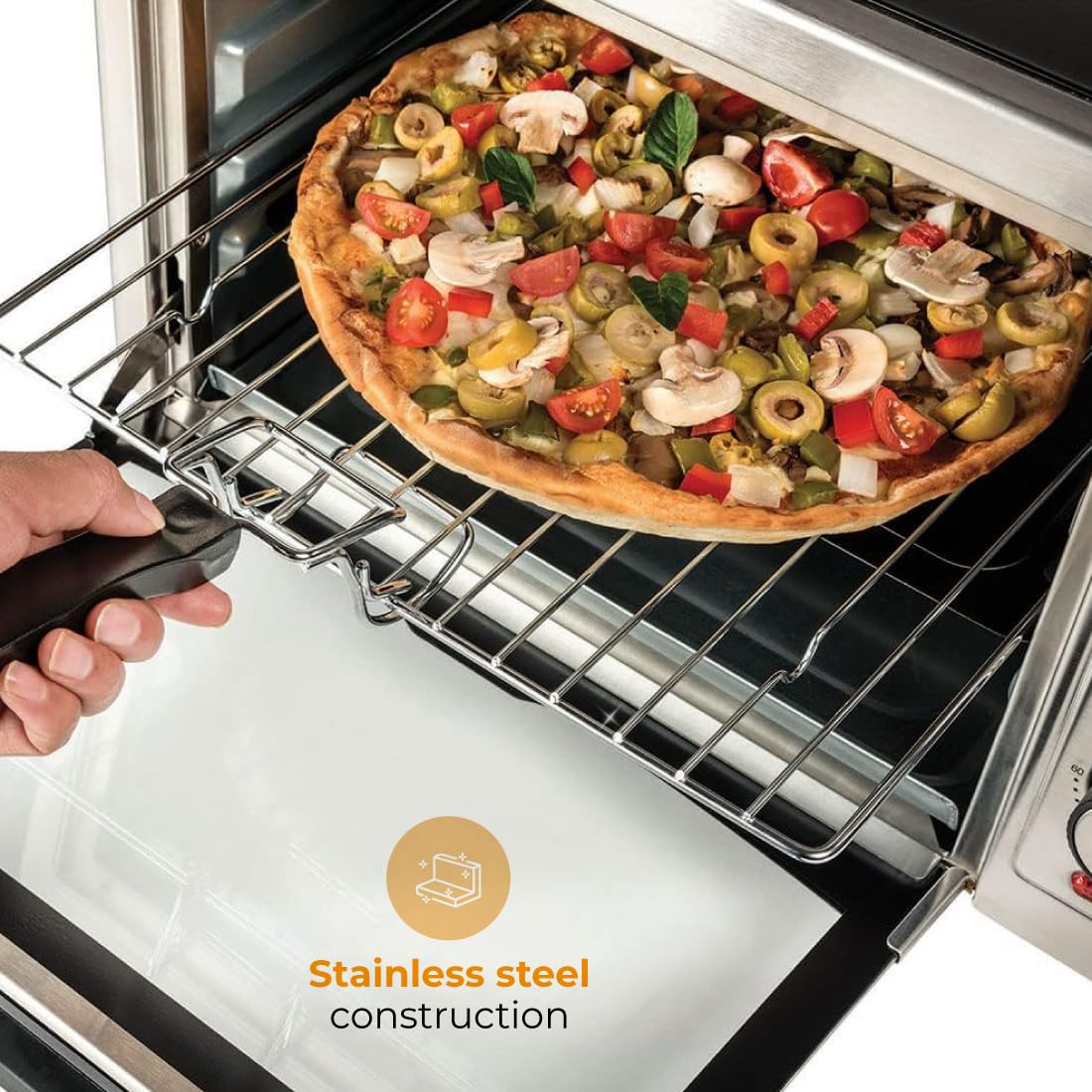Horno Eléctrico de Convección Koblenz de 9 Rebanadas, 24L, Timer de 60 Minutos, 3 Programas de Cocción que Permiten Asar, Gratinar, Dorar y Tostar; 1500 W, 3 Accesorios, Acero Inoxidable (HKM-1500 C)