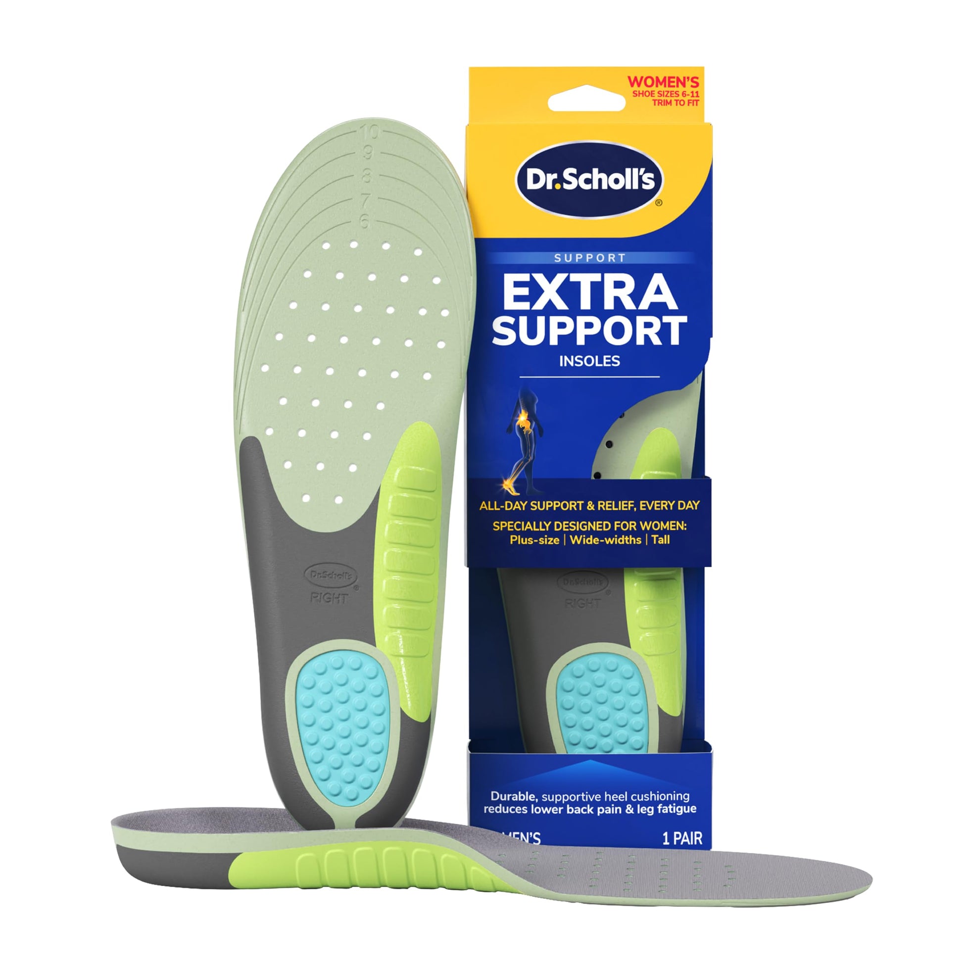 Plantillas Ortopédicas Dr. Scholl's con Soporte Adicional para Aliviar el Dolor para Mujer