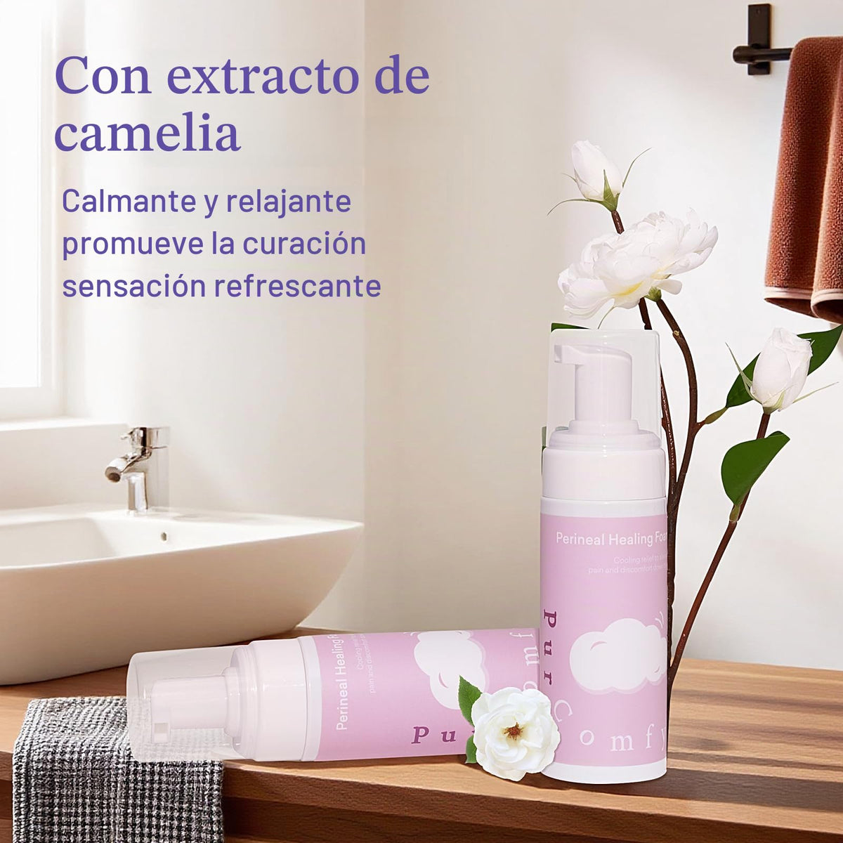 Purcomfy Espuma Calmante Perineal para el Cuidado Posparto Refrescante