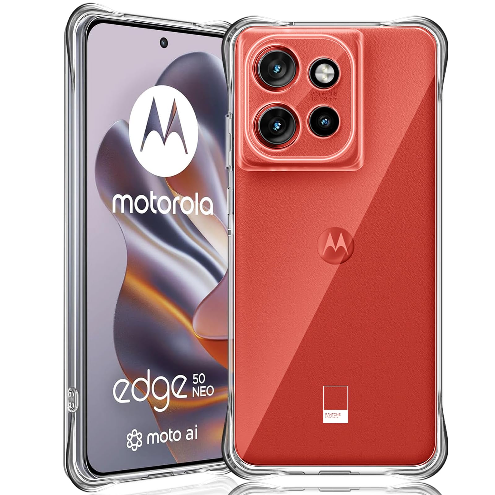 HeiLuon Funda Motorola Edge 50 Neo, Carcasa Transparente Anti-Amarilleo, Protector TPU Absorbente de Golpes, Estuche Delgado con Esquinas reforzadas, Case con Botones cómodos y disipación de Calor