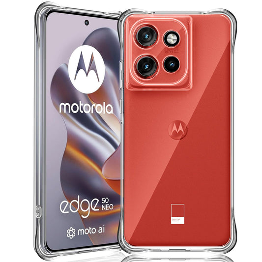 HeiLuon Funda Motorola Edge 50 Neo, Carcasa Transparente Anti-Amarilleo, Protector TPU Absorbente de Golpes, Estuche Delgado con Esquinas reforzadas, Case con Botones cómodos y disipación de Calor