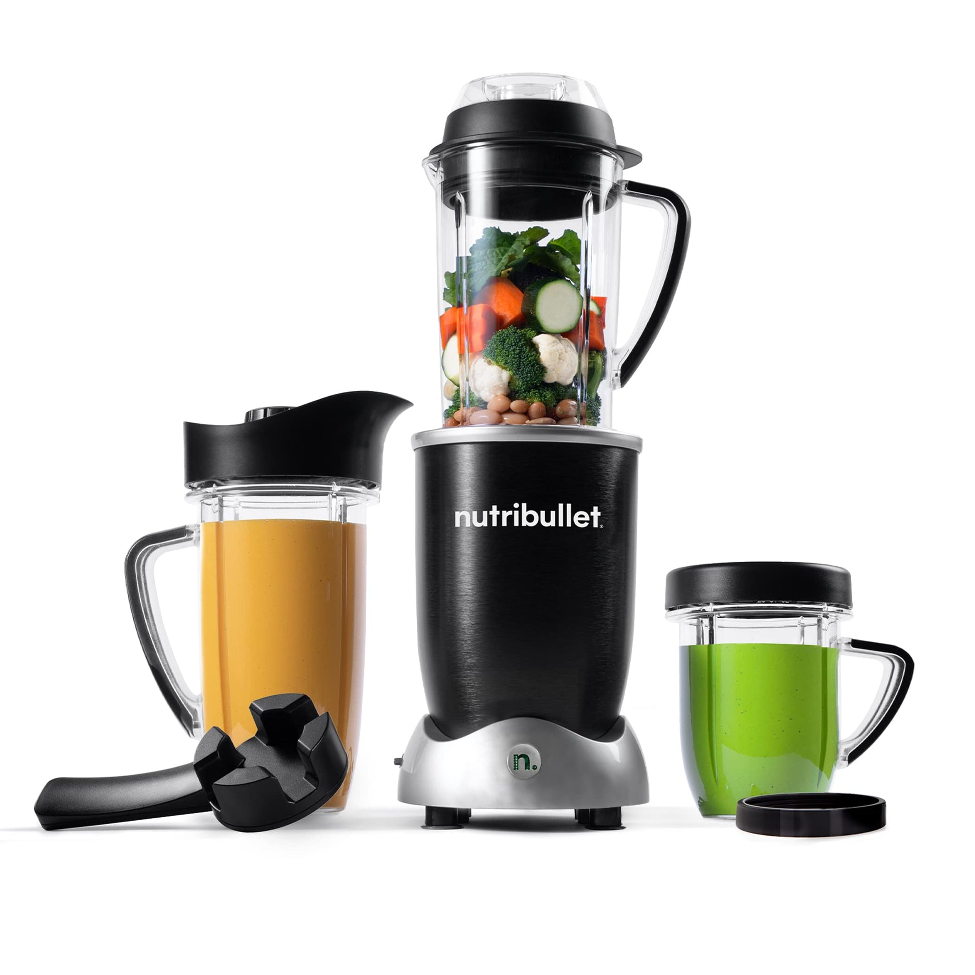 Licuadora Nutribullet Negra 1700w 8 Accesorios con Jarra Para Sopas 1.33 Litros