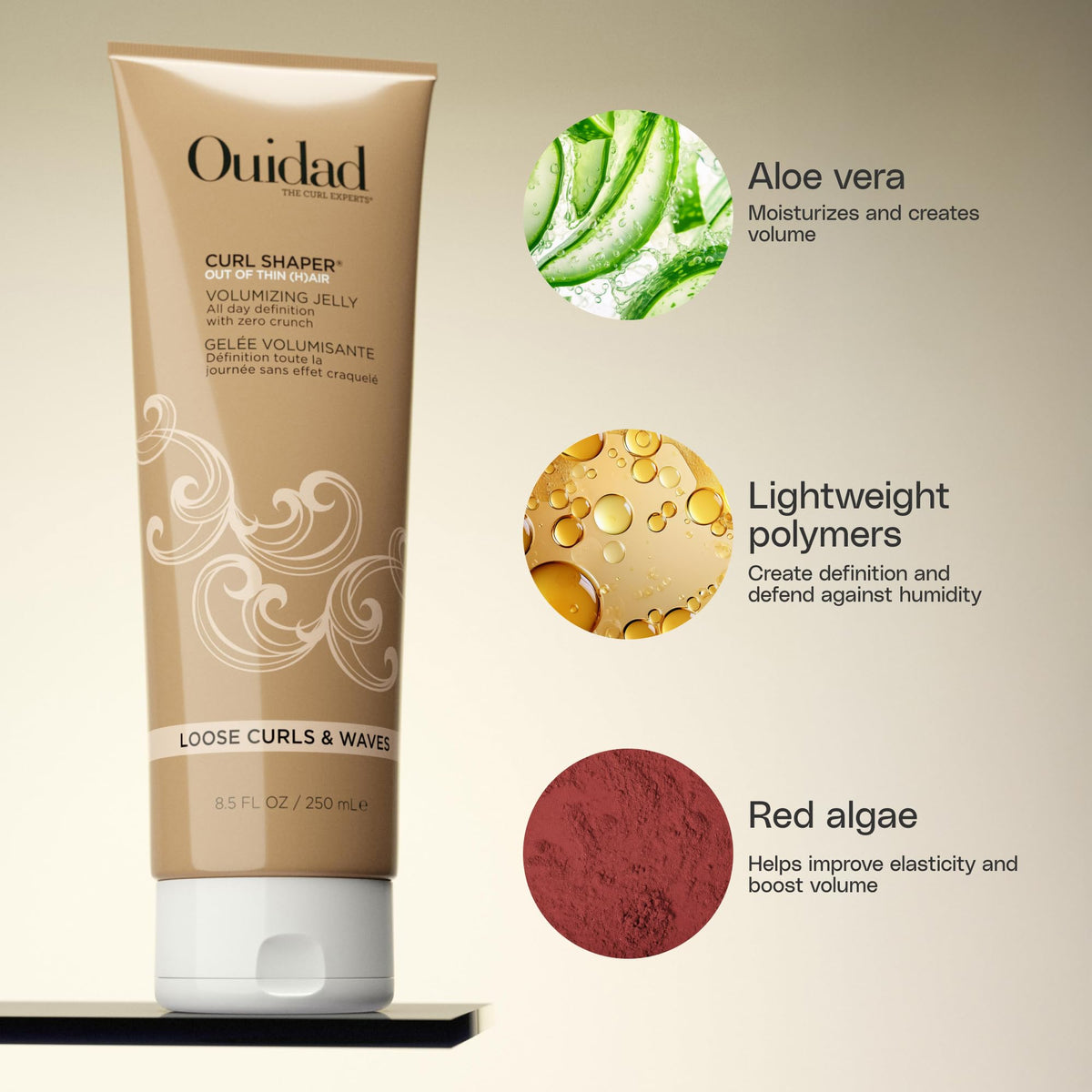 OUIDAD Curl Shaper Out Of Thin (H) gelatina volumizante de aire, 2.4 oz