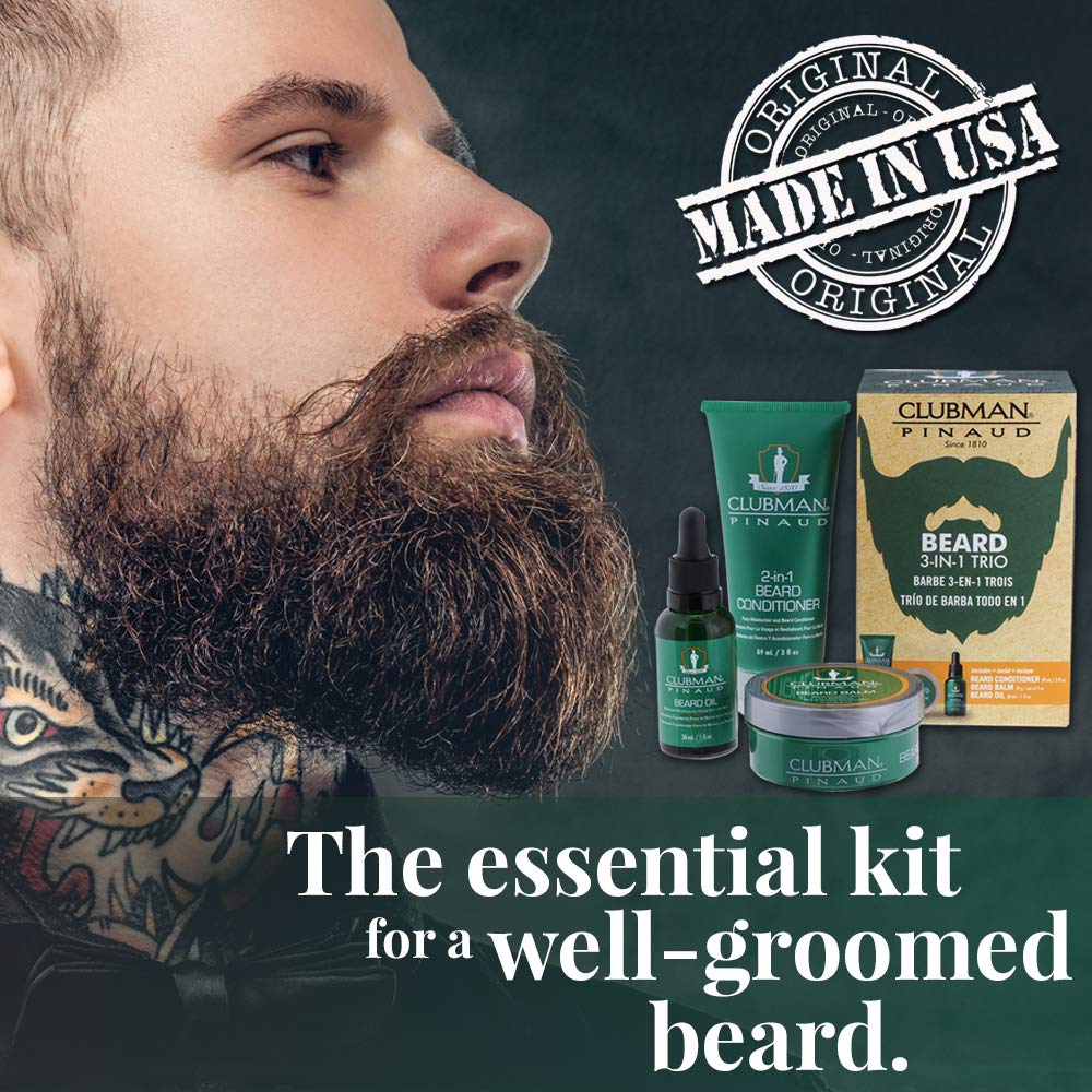 Clubman Clubman beard 3 in 1 trio - beard balm, oil and 2 in 1 conditioner