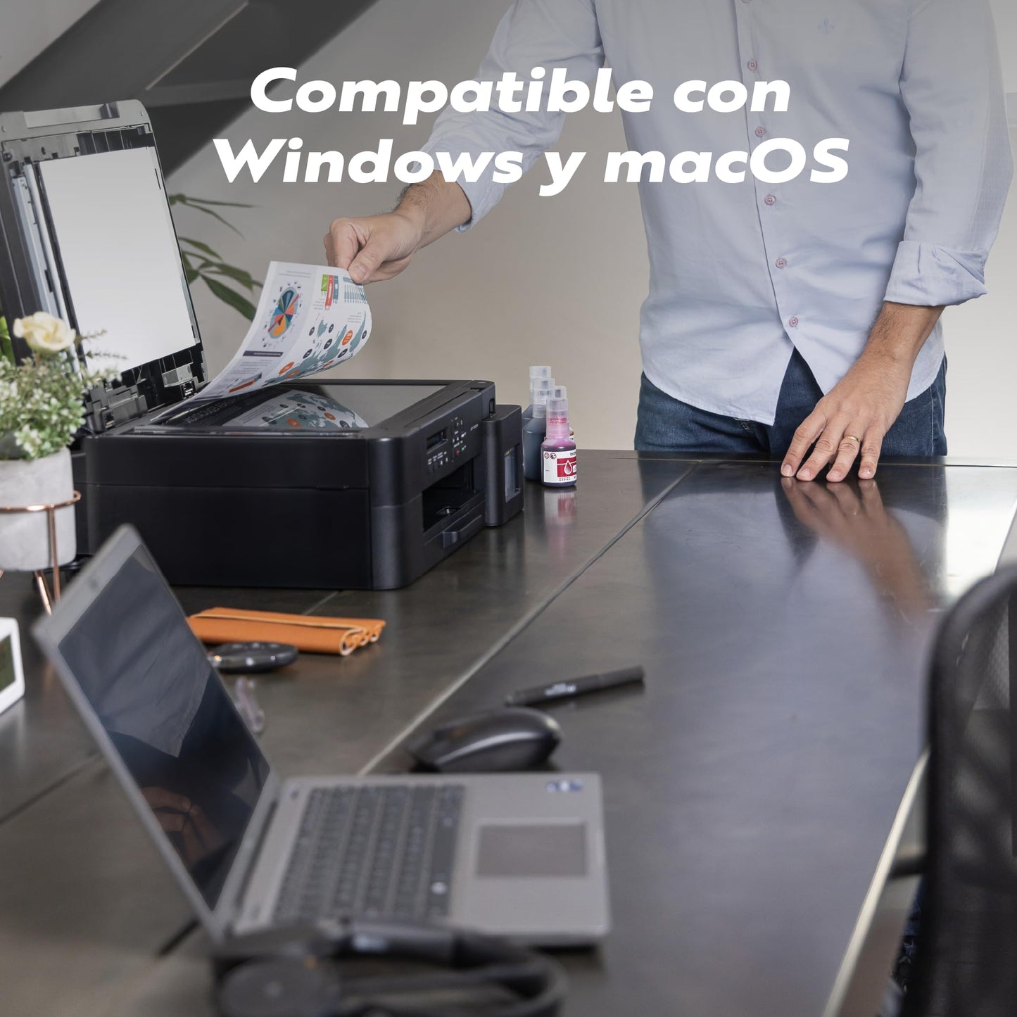 Brother Impresora Multifuncional 3 en 1 Inyección de Tinta a Color InkBenefit Tank, DCP-T830DW | WiFi, Dúplex, ADF | Incluye Kit de Tintas de Ultra Alto Rendimiento