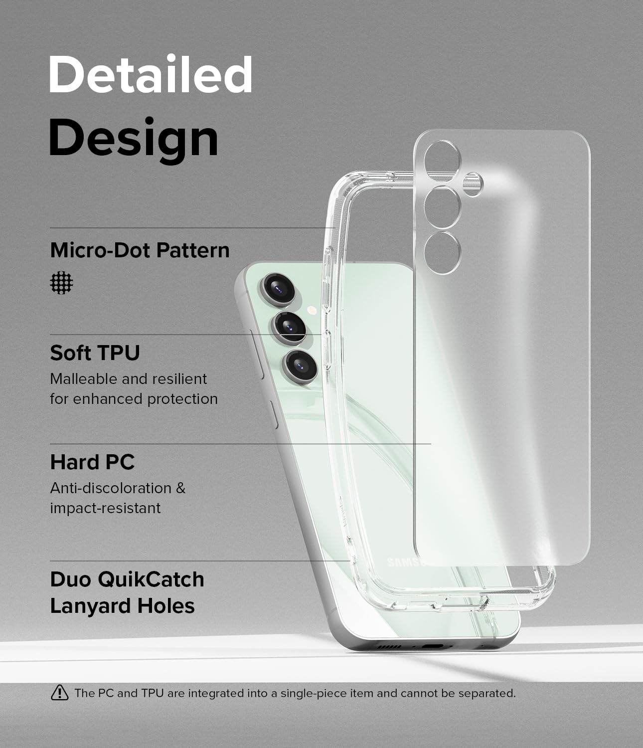 Funda Ringke Fusion Transparente Mate Anti Huella para Samsung Galaxy S23 FE