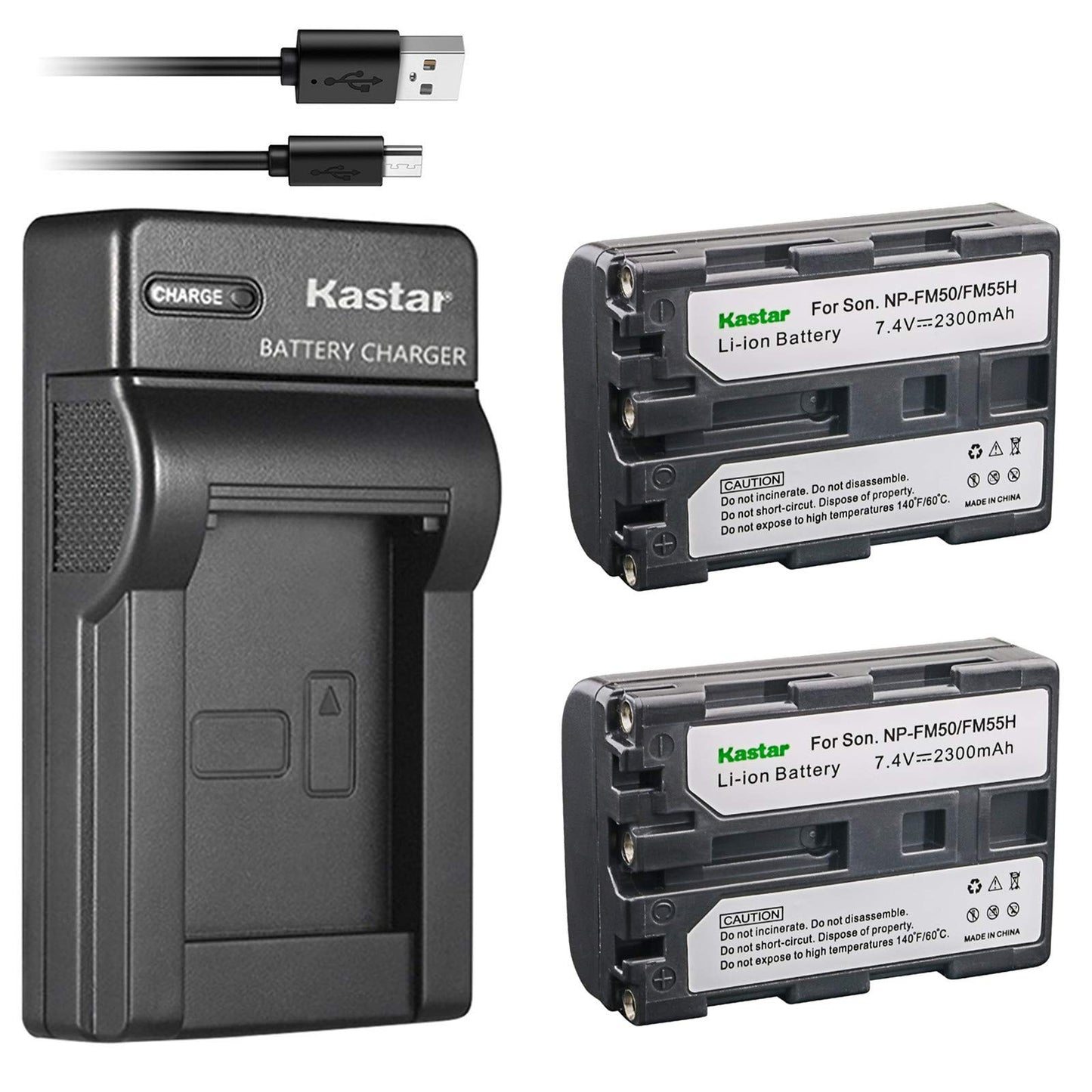 Kastar Batería X2 y cargador USB delgado para Sony NP-FM50, Sony HC1 TRV280 TRV350 TRV250 TRV19 TRV22 TRV27 TRV33 TRV460 TRV140 TRV17 TRV340 TRV38 TRV480000 TRTRV26 TRV0 TRV138 TRV608 DVD101 DVD201