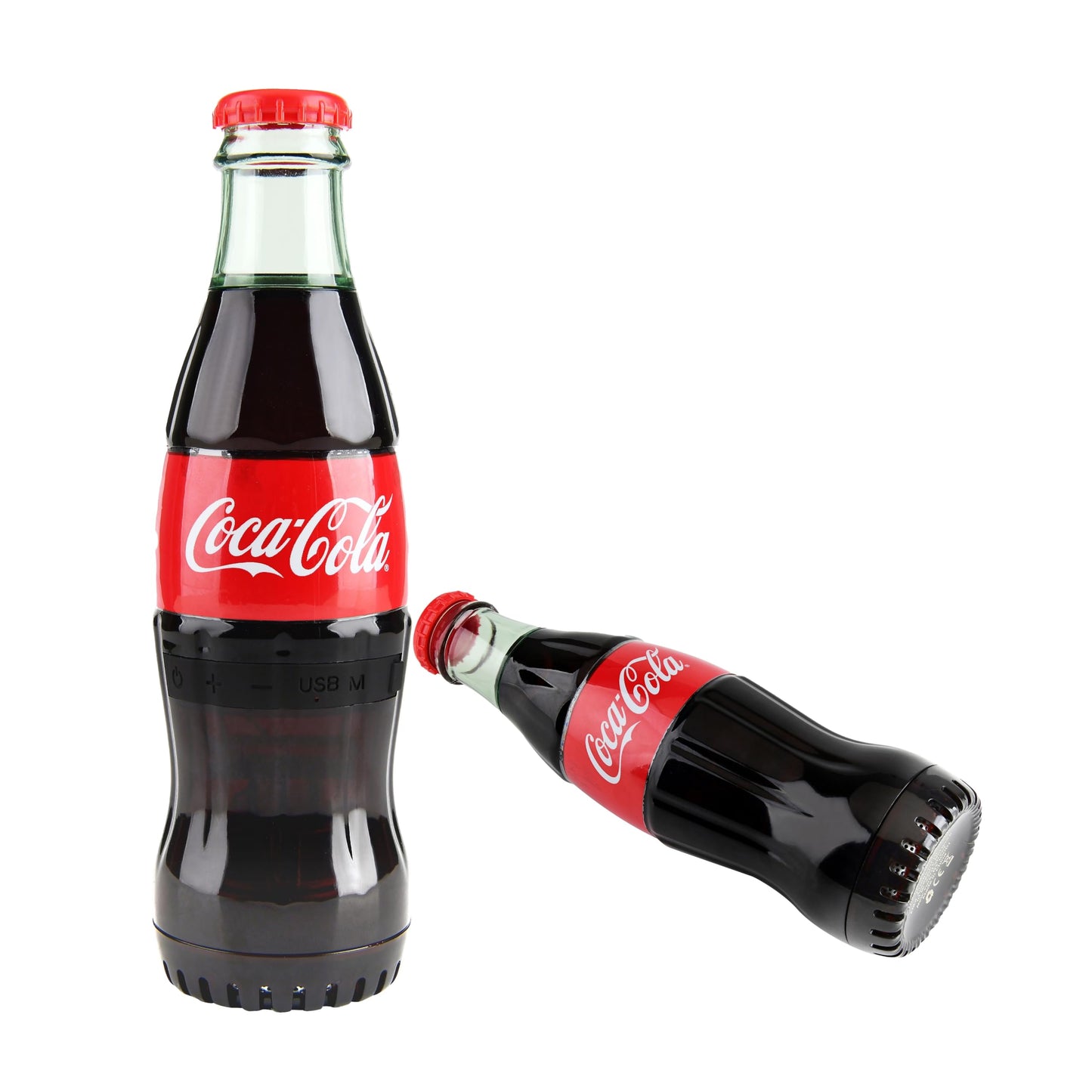 Bocina Bluetooth oficial con forma de botella Coca-Cola – Bocina inalámbrica portátil con Bluetooth 5.0, graves profundos, entrada AUX, batería de larga duración – Sonido HD fuerte para uso en casa