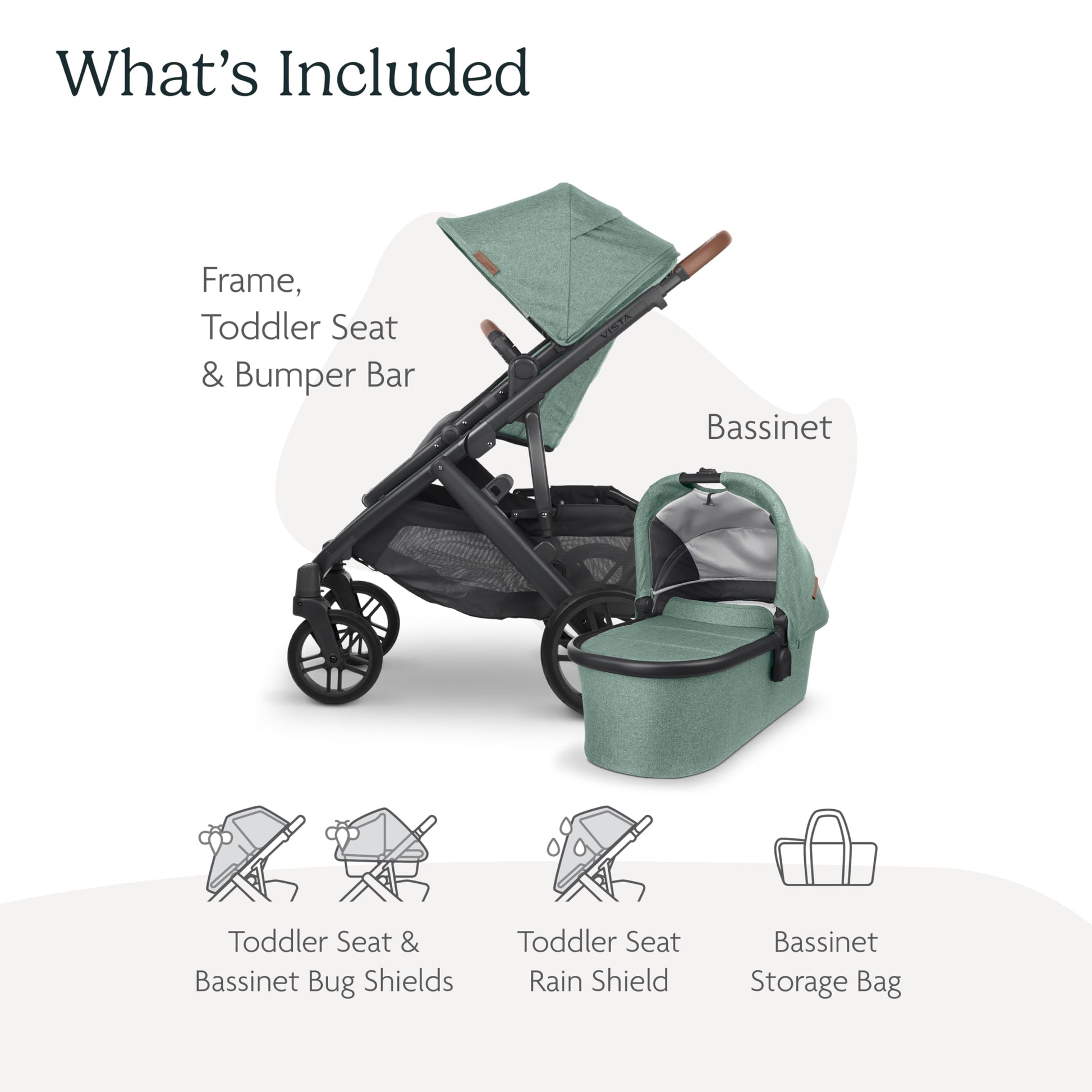 Carriola UPPAbaby Verde VISTA 2 con Moisés
