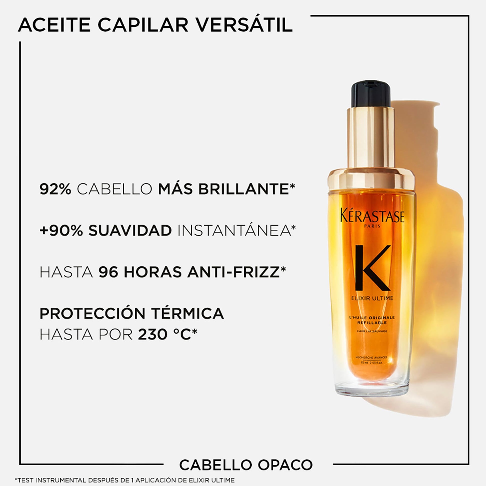 KÉRASTASE Elixir Ultime L’Huile Aceite Capilar Hidratante para Suavizar, Eliminar el Frizz y Añadir Brillo Con Camelia Francesa y Aceites Nutritivos Ofrece Protección Contra el Calor Para Todo Tipo de Cabello