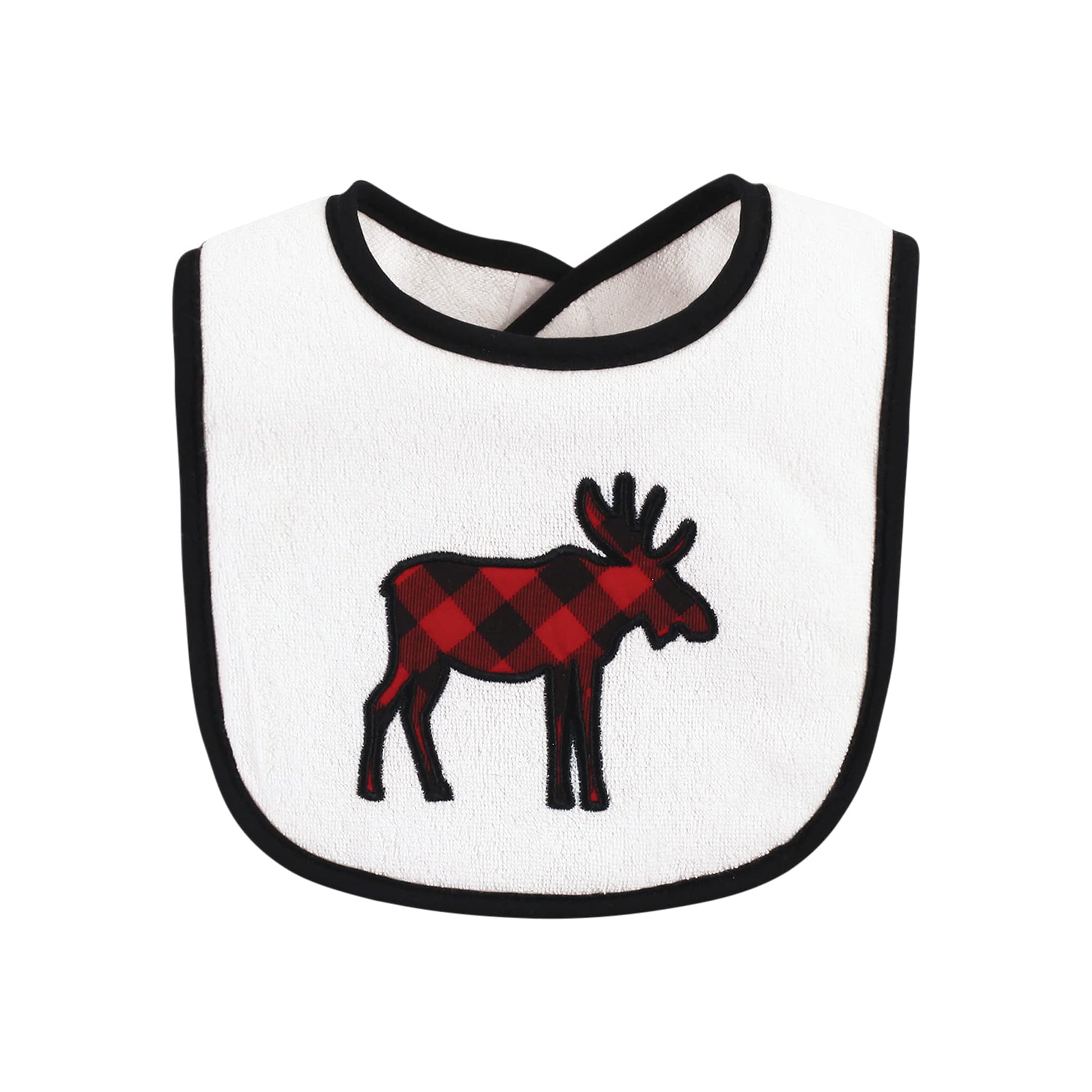 Hudson Baby Baberos unisex de rizo de algodón para bebé con relleno de fibra, oso de alce para niño, talla única