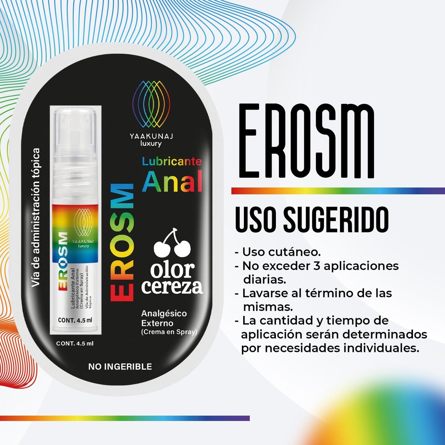 Lubricante Anal Yaakunaj Cereza Erosm Yaakunaj Luxury Pride 4.5ml