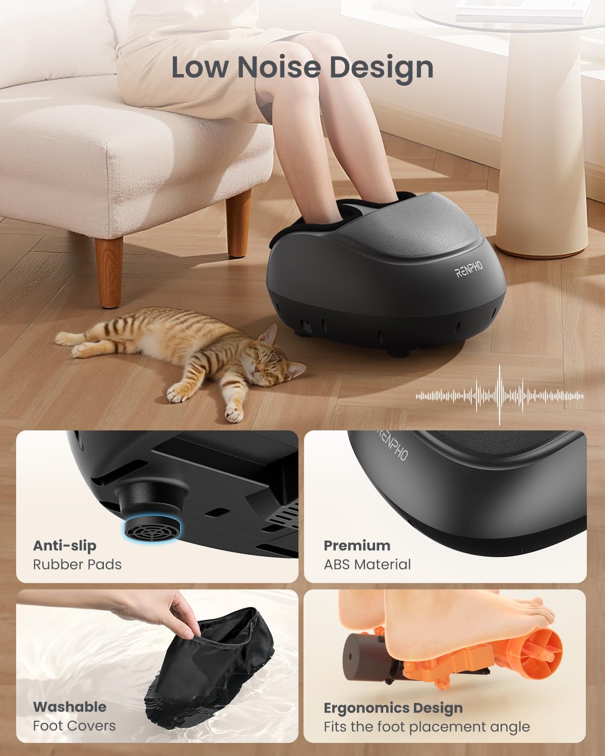 Máquina Masajeadora de Pies RENPHO con Calor Amasado Profundo Shiatsu
