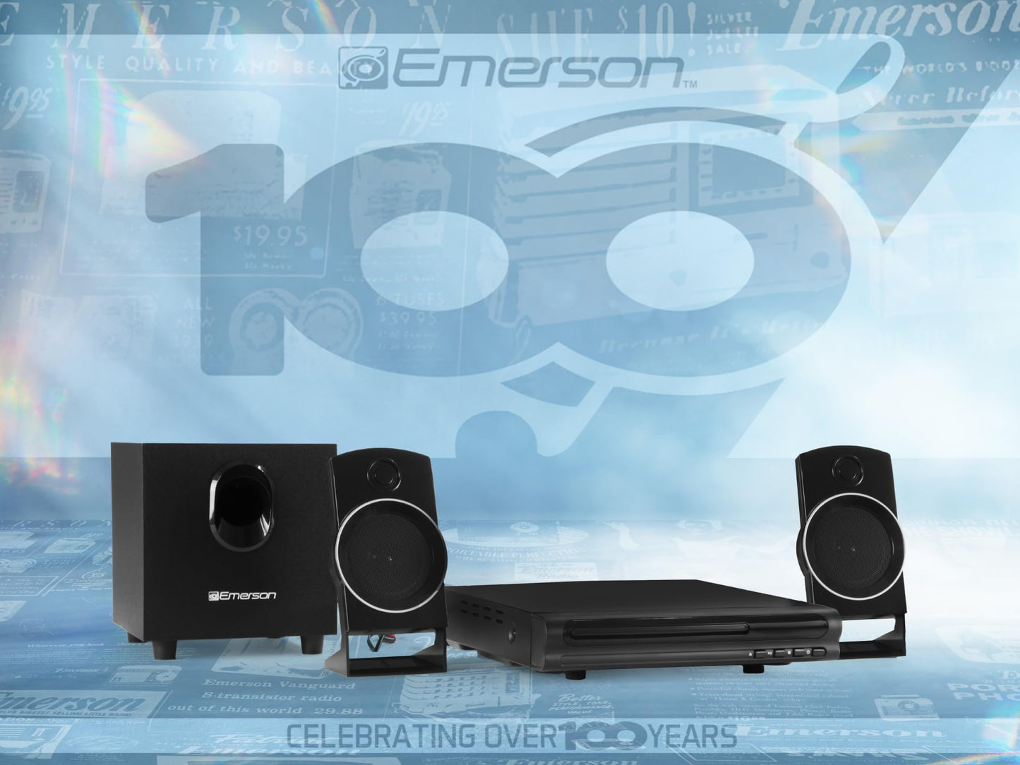 Reproductor de DVD Emerson 2.1 Canales con Sonido Envolvente y Subwoofer