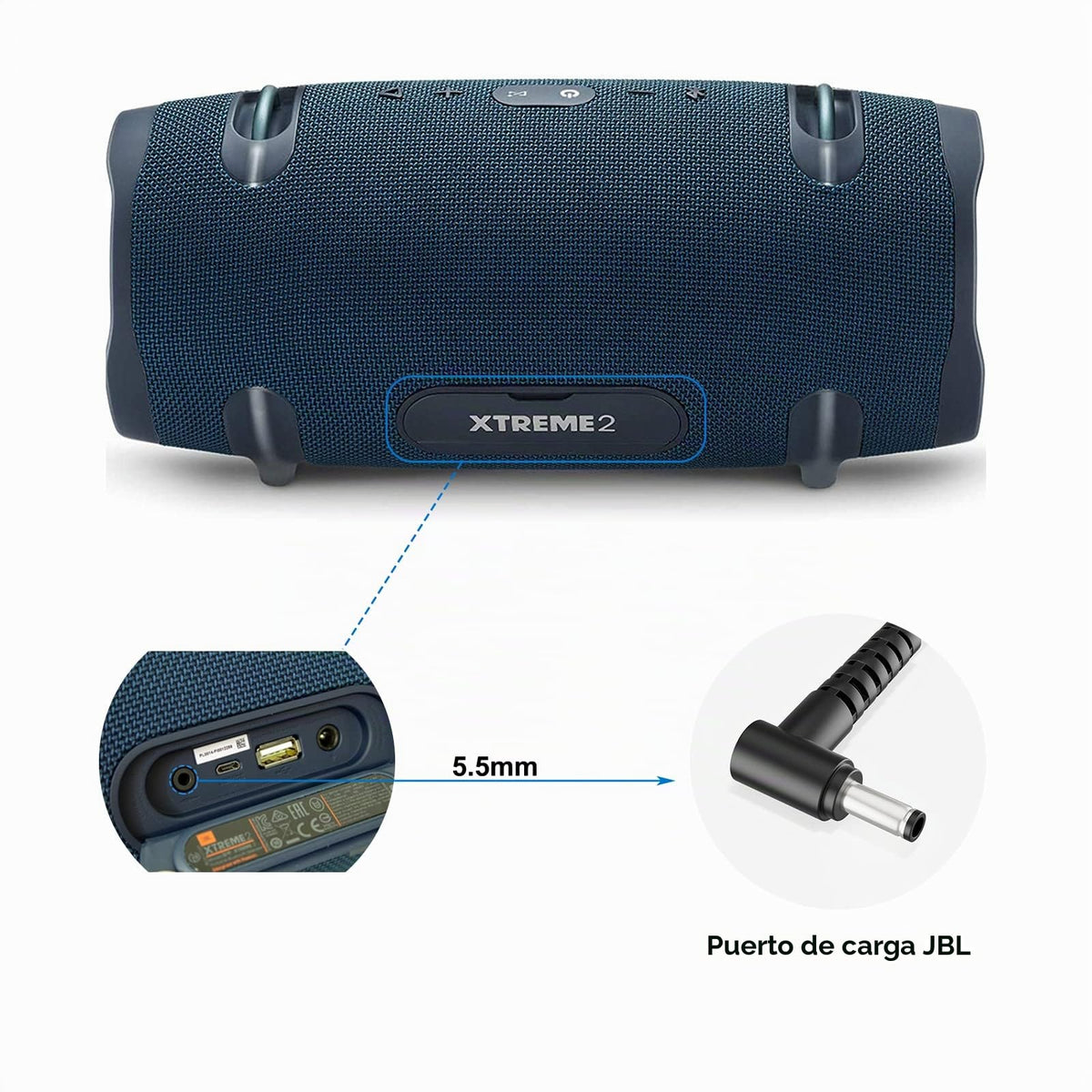 Cargador JBL Boombox Xtreme Negro Impermeable para Altavoz Bluetooth