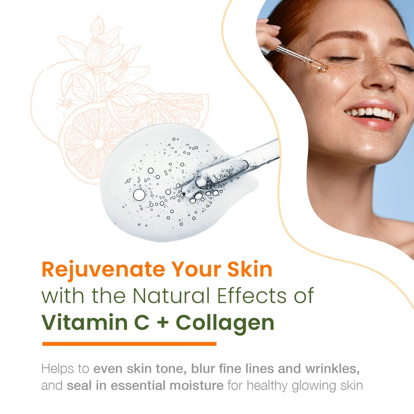 Natural Chemist Suero Facial Con Vitamina C Y Colágeno: Mejora La Elasticidad De La Piel, Reduce Las Manchas Oscuras Y Las Arrugas, Ilumina El Cutis - 1,69 Onzas Líquidas/50 M Vitamina C Y Colágeno
