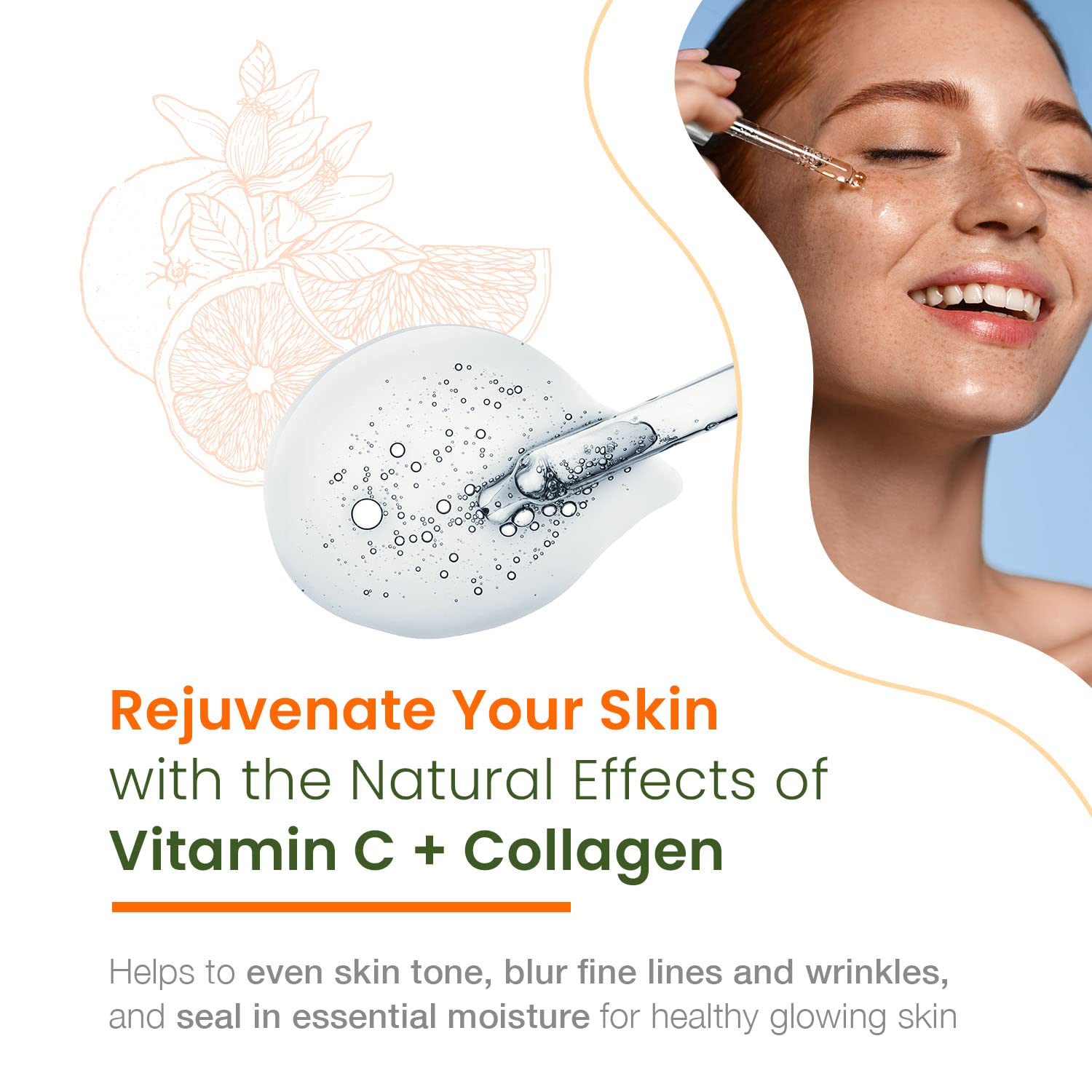 Natural Chemist Suero Facial Con Vitamina C Y Colágeno: Mejora La Elasticidad De La Piel, Reduce Las Manchas Oscuras Y Las Arrugas, Ilumina El Cutis - 1,69 Onzas Líquidas/50 M Vitamina C Y Colágeno