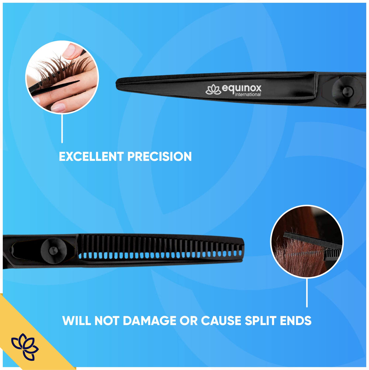 Equinox Professional Razor Edge Series Tijeras de corte de cabello - Tijeras de barbería para cortar y adelgazar cabello & Tijeras de texturizado - 16,5 cm - Para hombres/mujeres/niños/salón y hogar