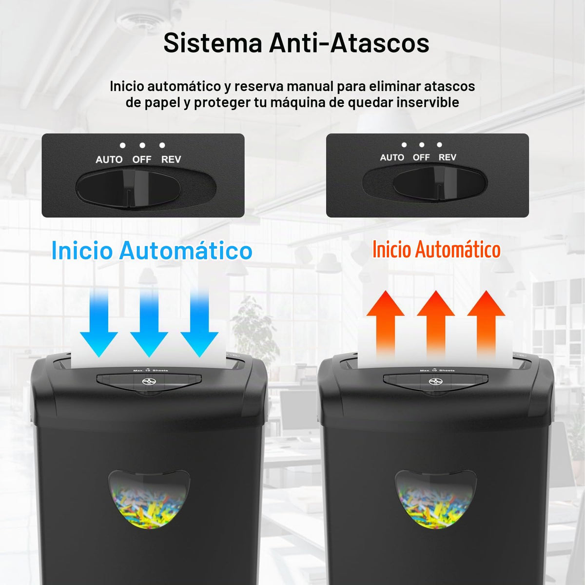 Trituradora de Papel Woolsche Negra 12 Hojas Corte Cruzado Seguridad P-4