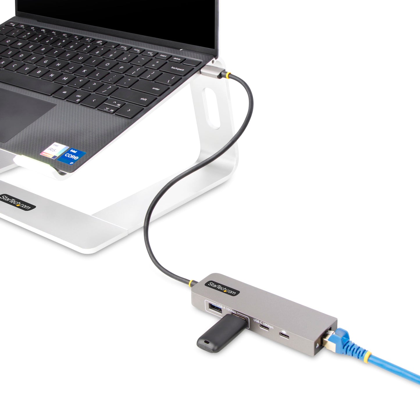 Concentrador USB-C StarTech.com Negro con Ethernet 2,5 Gbps y Puerto PD 100W