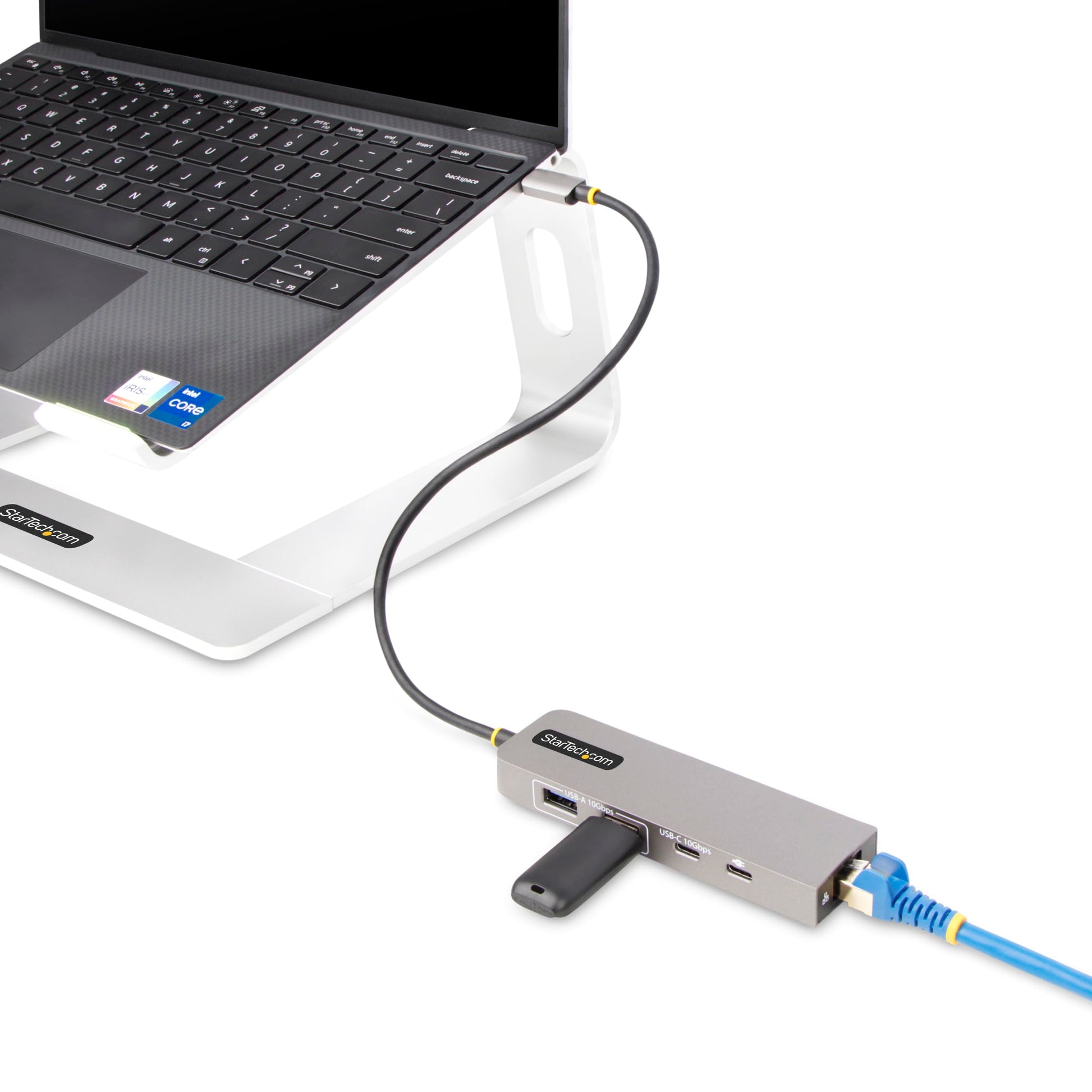 Concentrador USB-C StarTech.com Negro con Ethernet 2,5 Gbps y Puerto PD 100W