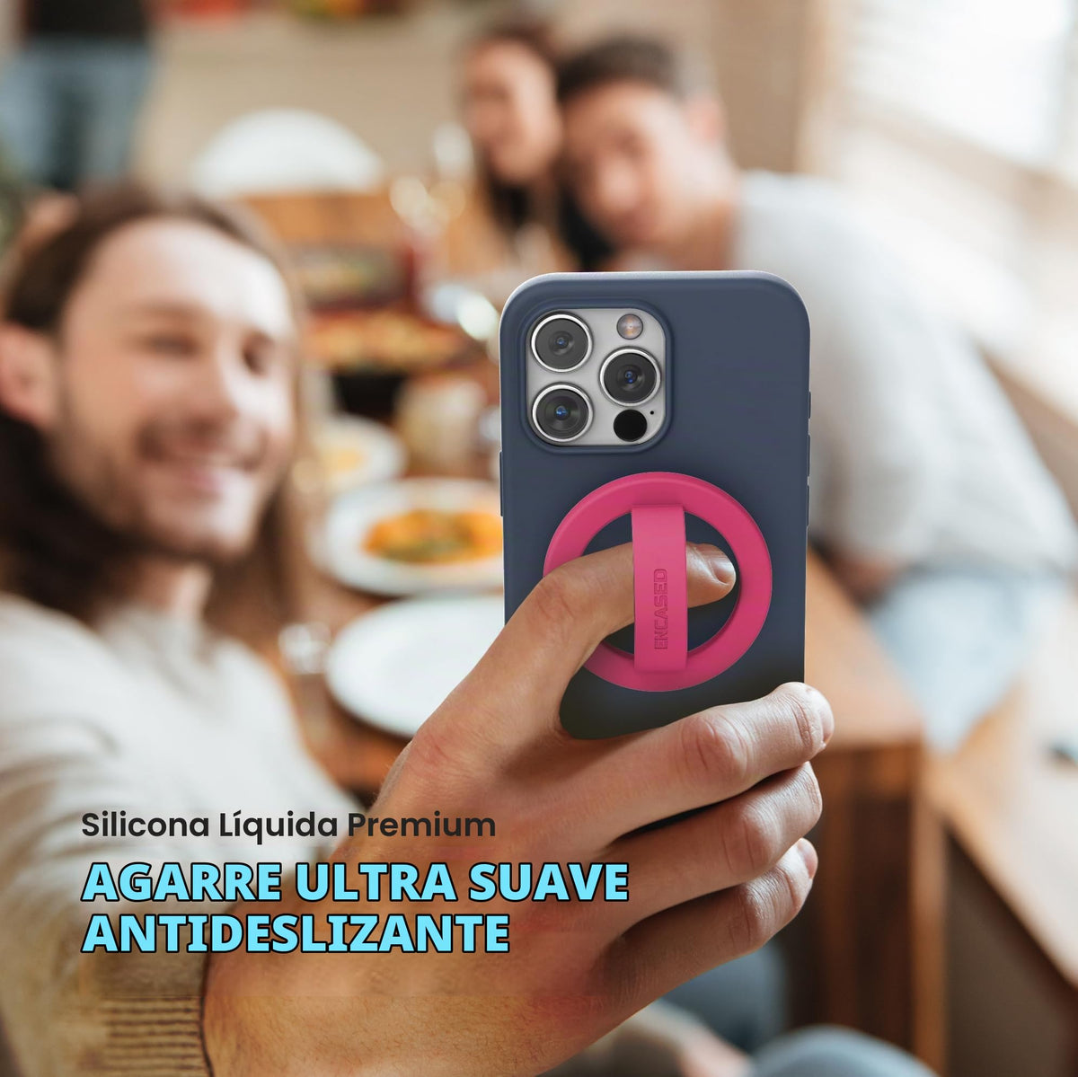 Anillo Magnético de Silicona Encased Rosa Oscuro para iPhone MagSafe