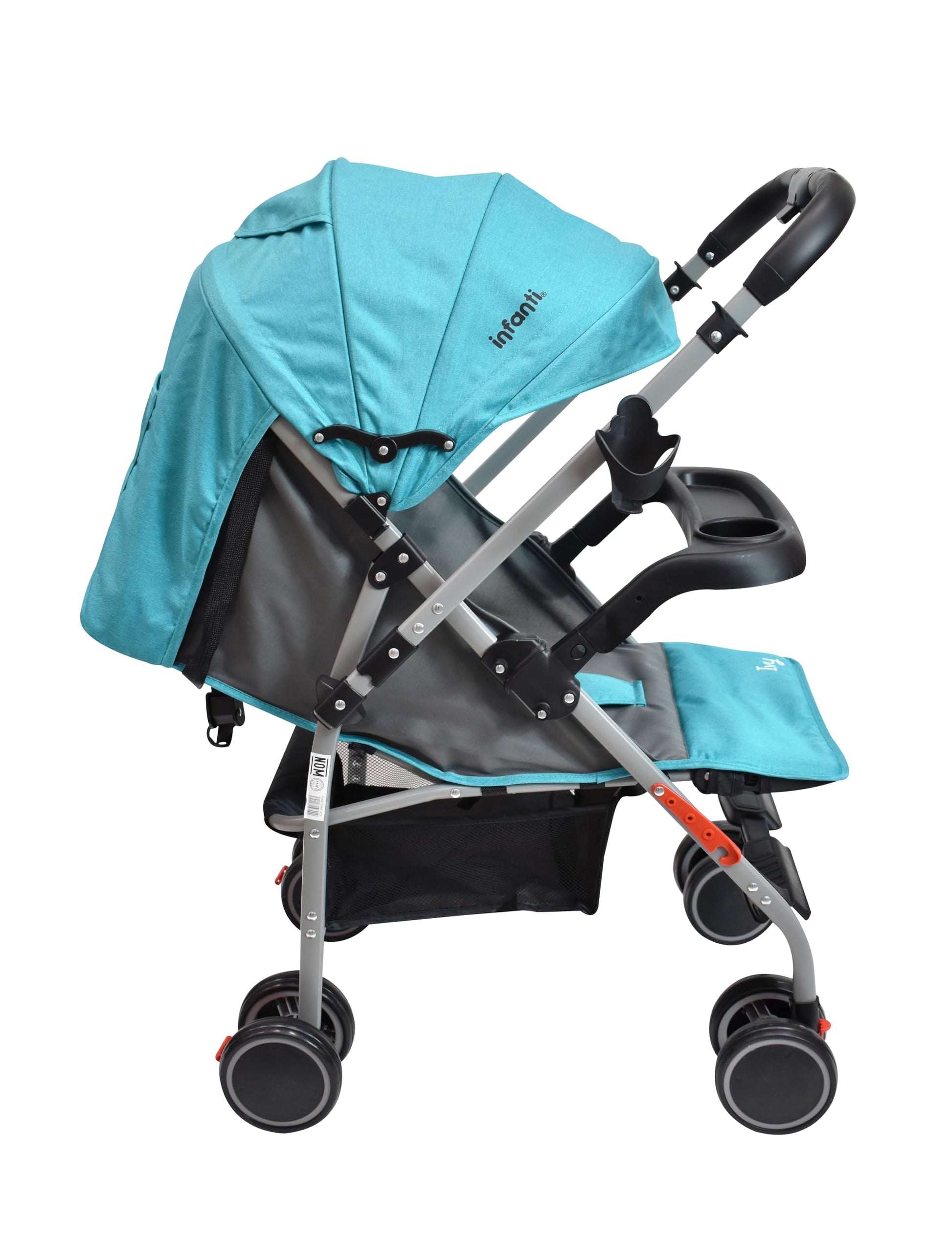 INFANTI | Carriola De Paseo Ivy | Con Mango Reversible | Ligera y Plegable | Soporta 15 kg | Multiposiciones (Turquesa)