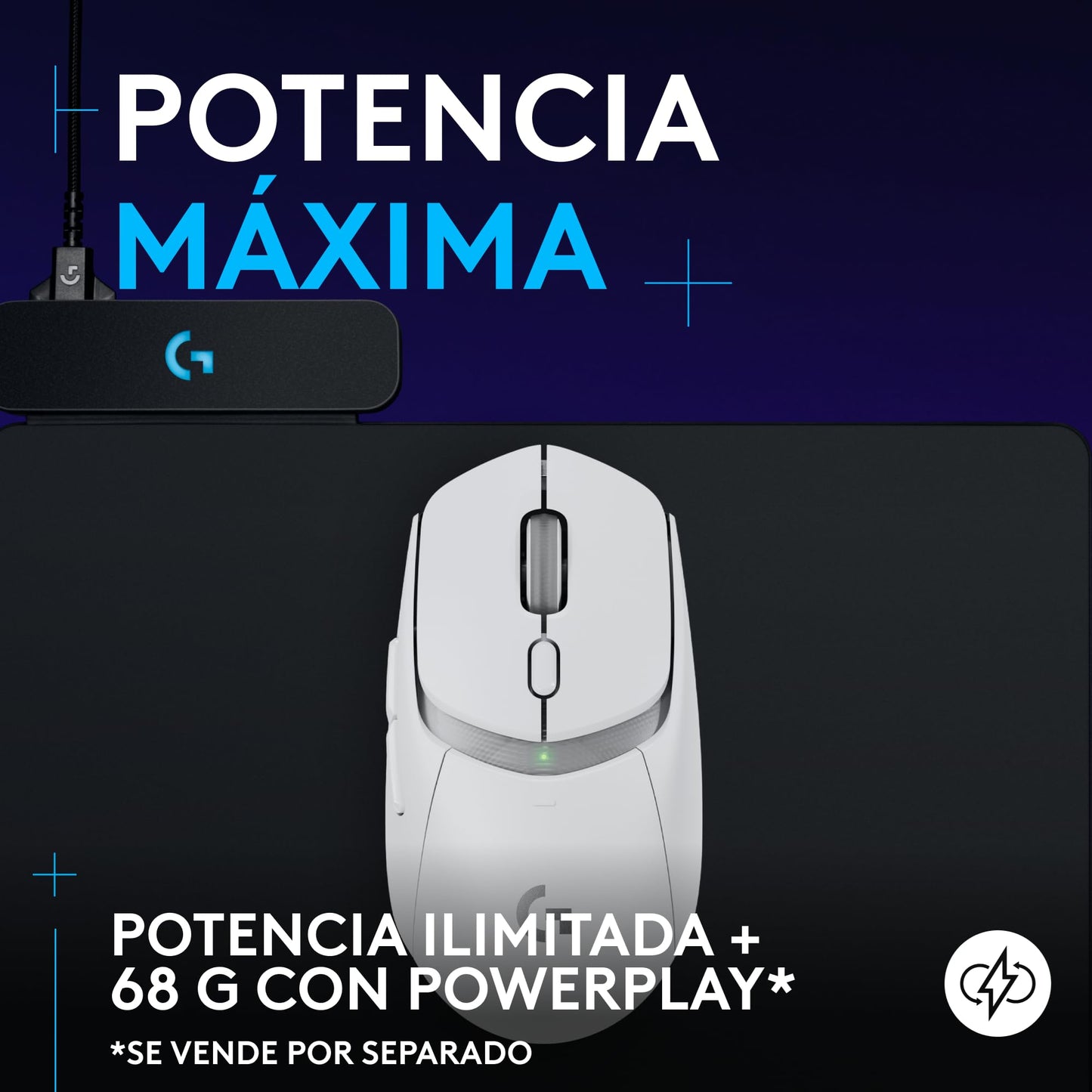 Logitech G309 Mouse inalámbrico Lightspeed para Juegos, Ligero, interruptores híbridos LIGHTFORCE, Sensor Hero 25K, 300+ Horas con una batería AA, 6 Botones programables, PC y Mac - Blanco