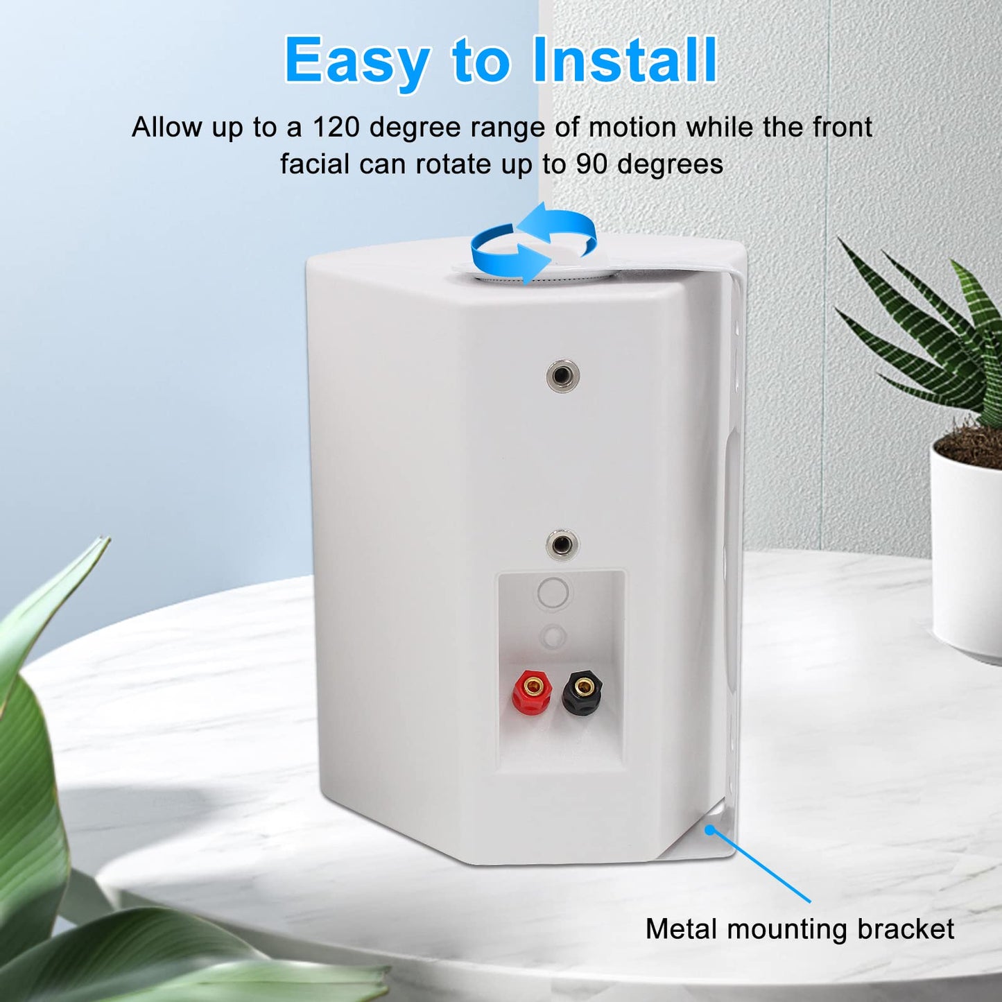 STUDIOFINIX Altavoces pasivos de Exterior de 6,5 Pulgadas con 800 vatios y Graves potentes, Altavoces de Pared Resistentes al Agua para Patio y jardín (2 Pares, Blanco)