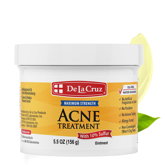 De La Cruz- Ungüento de azufre: tratamiento para el acné quístico en el rostro y el cuerpo: mascarilla de tratamiento local diario de 10 minutos: segura