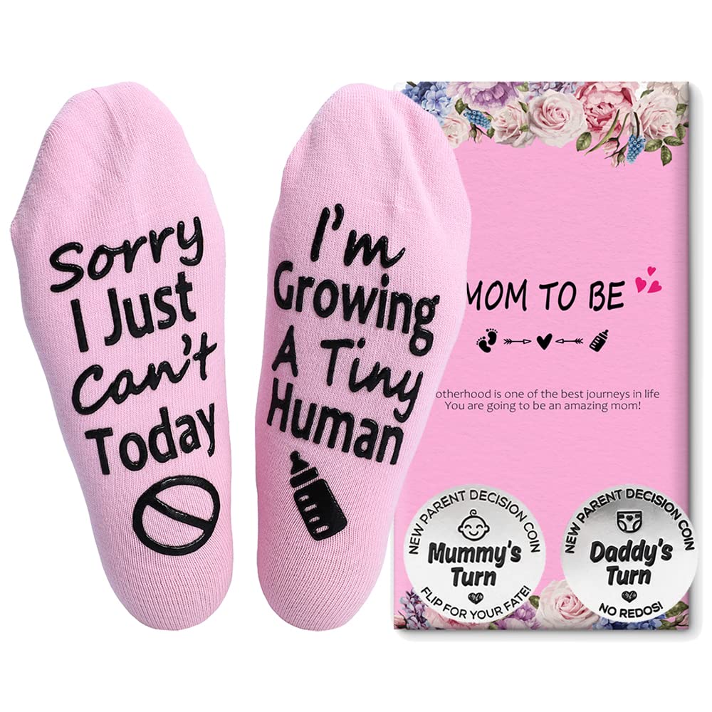 TITTOK - Juego de regalo para el embarazo, regalo para mamá con moneda, regalo para mujeres embarazadas, día de la madre, Rosa+moneda, One Size