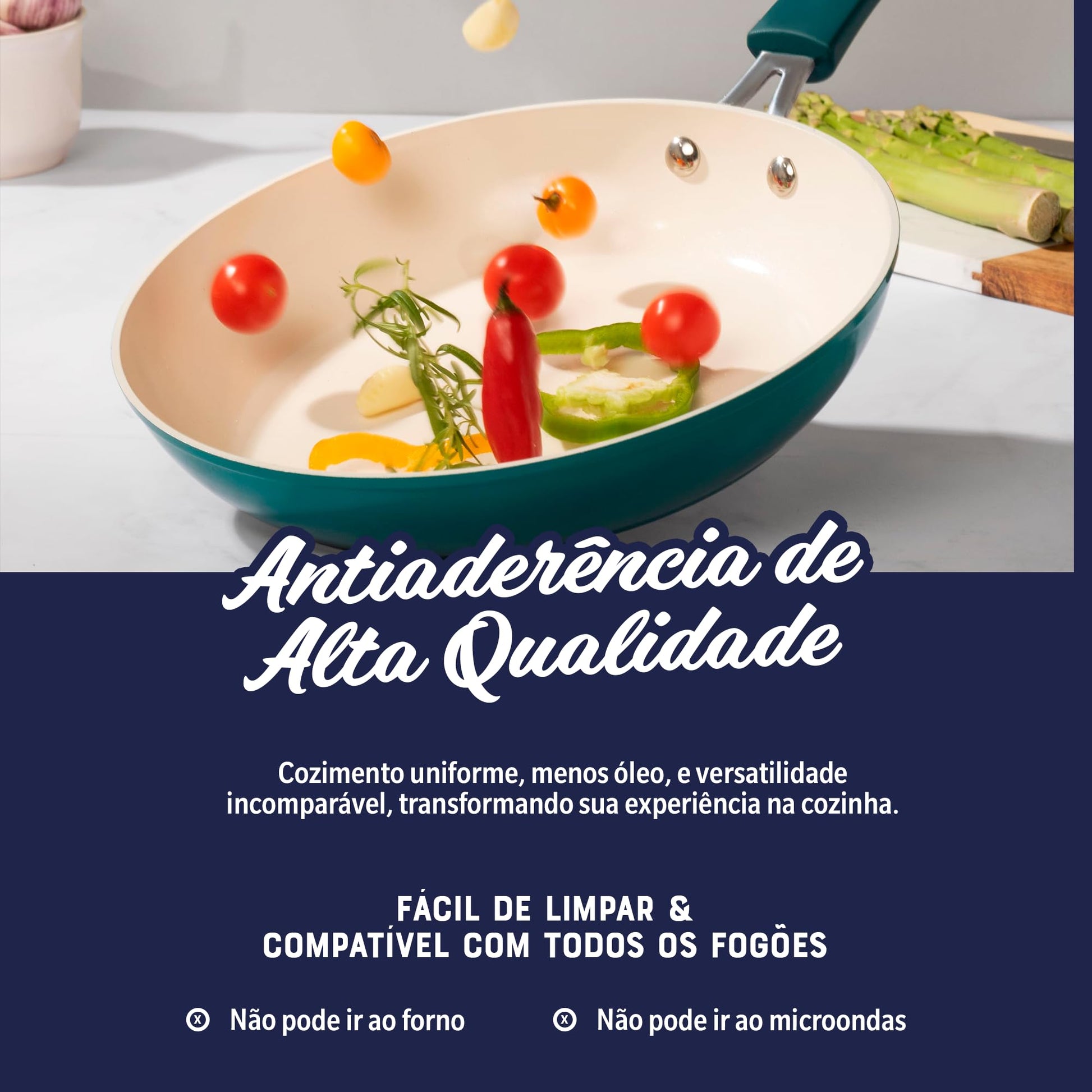 Oster Corbett - Juego de 8 piezas de utensilios de cocina de aluminio forjado degradado verde azulado con cerámica antiadherente, base de inducción, mango de baquelita suave al tacto y tapas de vidrio