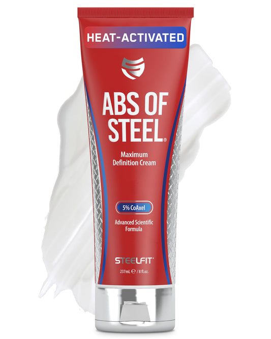 SteelFit Abs of Steel Maximum Definition Cream with 5% Coaxel, 8 fl oz (237ml).