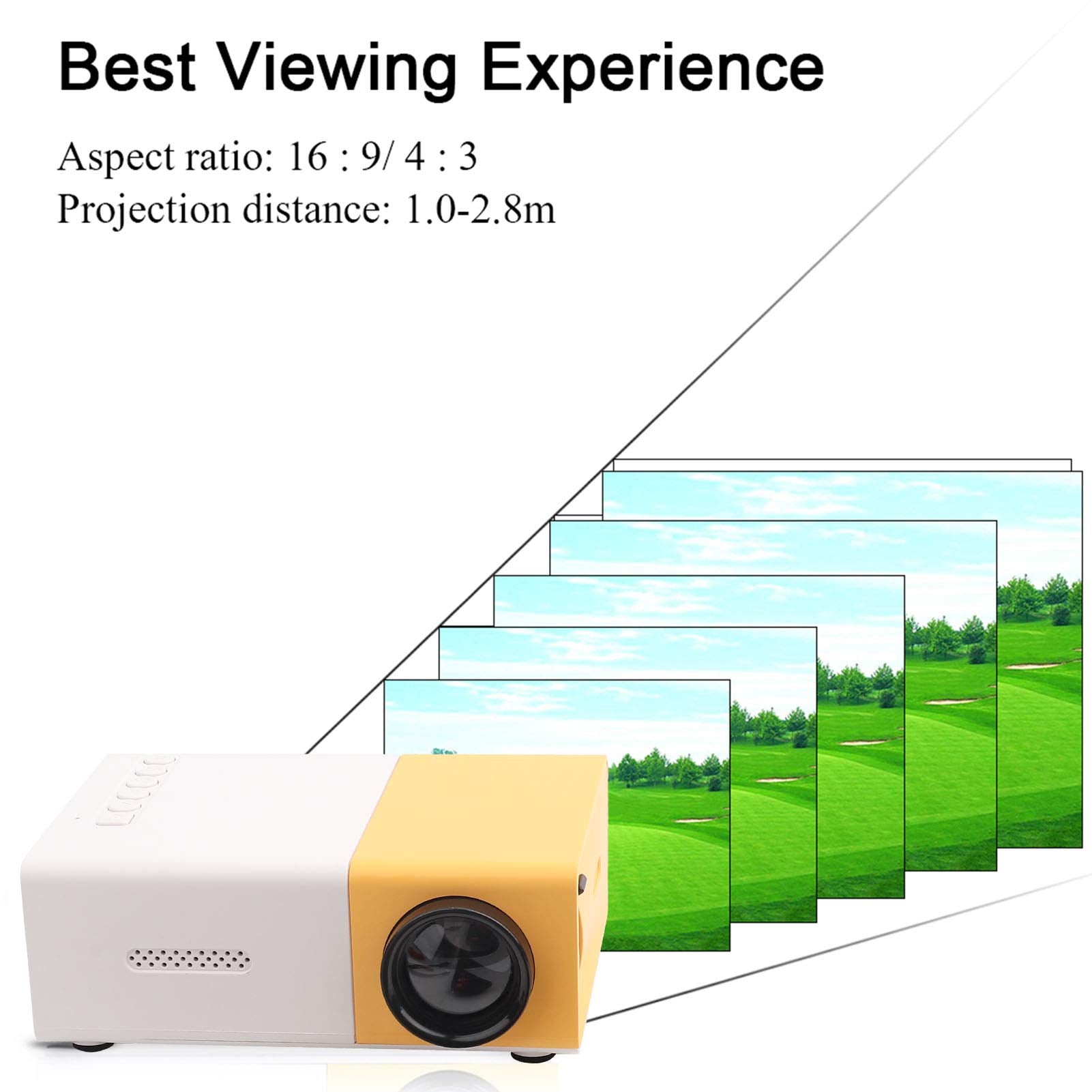 Proyector Portátil Elegante LED 1080P de Cine en Casa con Interfaz Múltiple